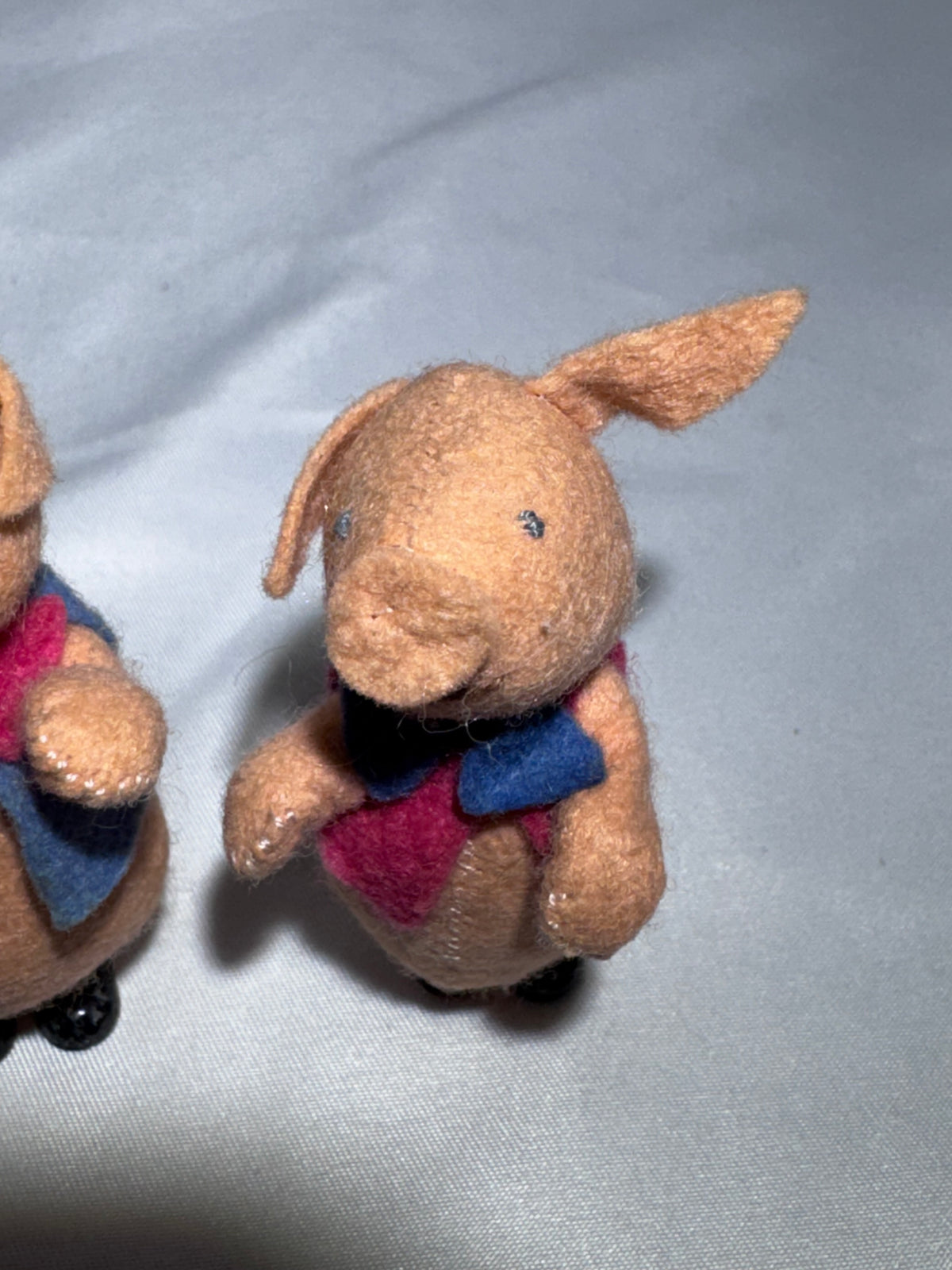 Vintage BAPS Germany Big Bad Wolf & Three Little Pigs Felt Miniature Doll Set – 1940s–1950s