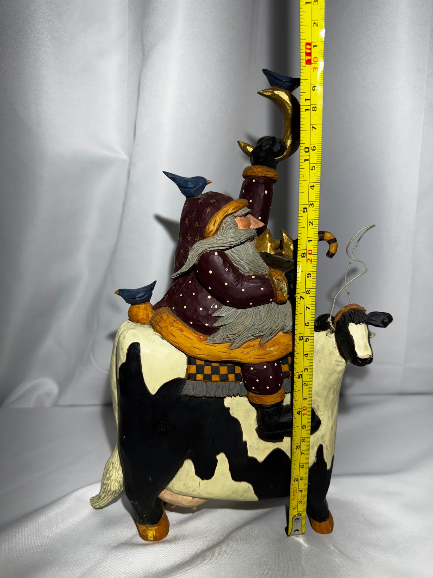Williraye Studio 1997 Santa Riding Cow WW2260 Folk Art Figurine
