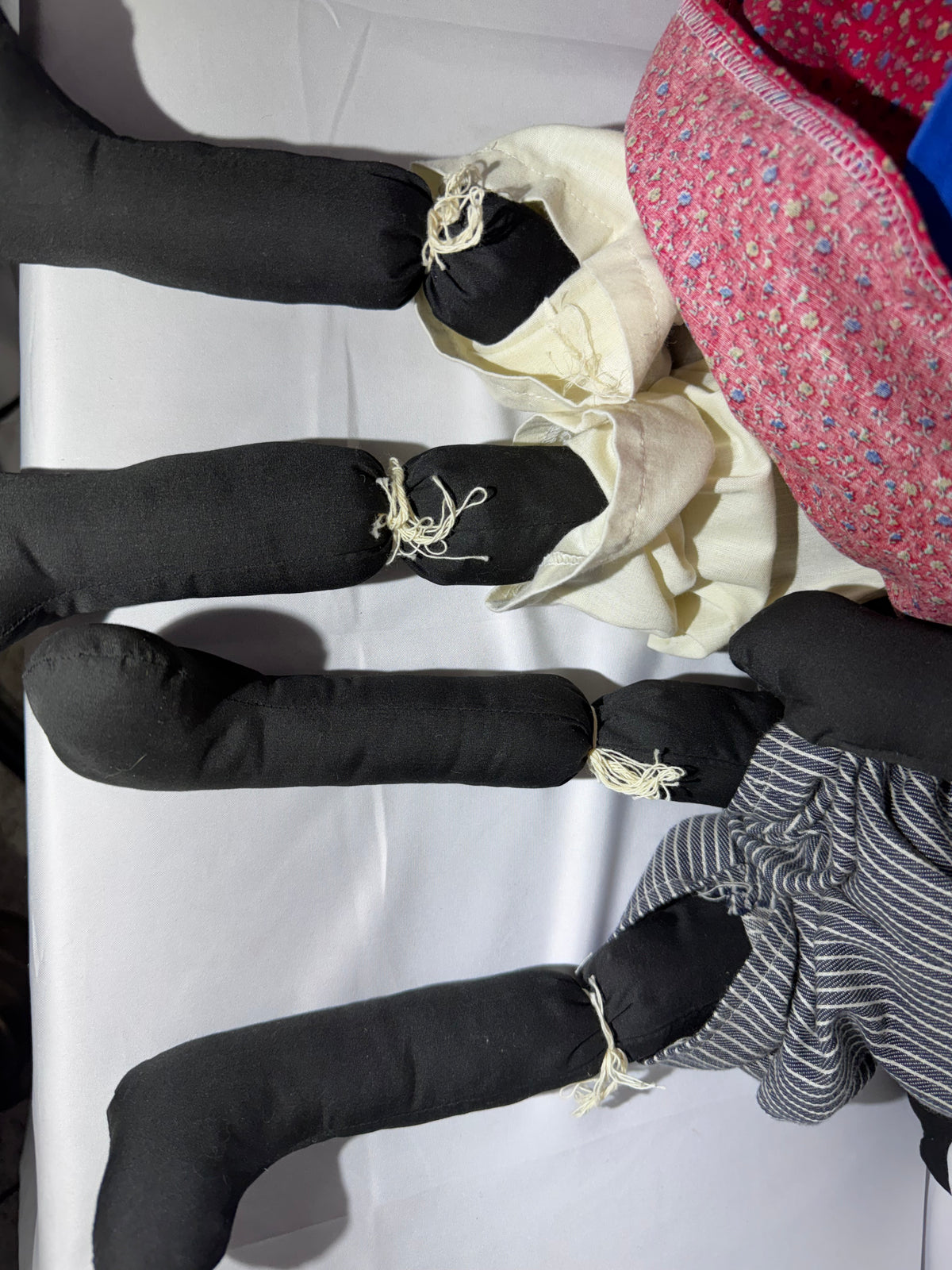 Handmade Black Folk Art Rag Doll Pair – Vintage/Contemporary Americana – Boy & Girl