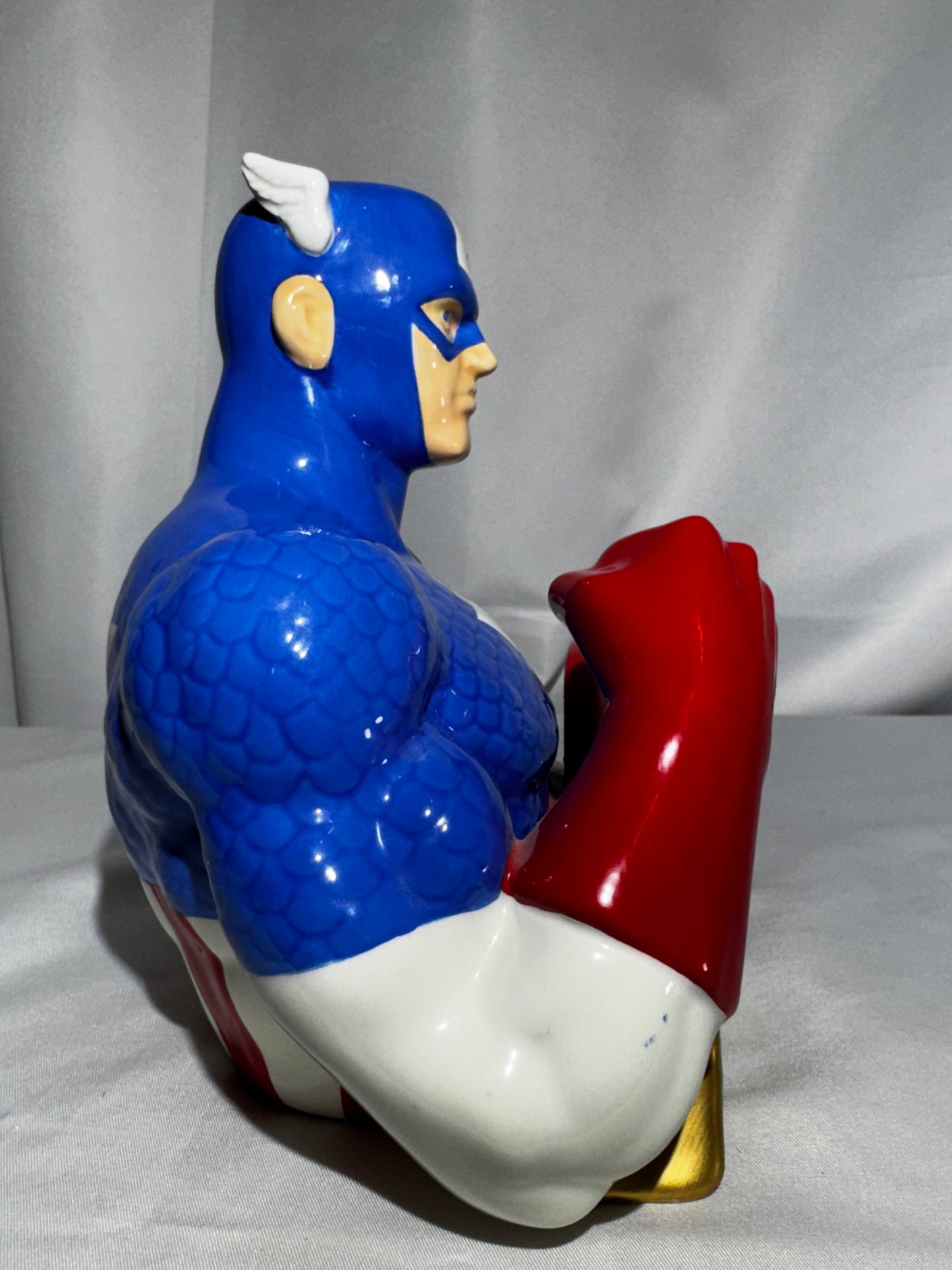 1998 Star Jars Captain America Ceramic Bank LE #653/1500 w/ Box & Stopper Marvel