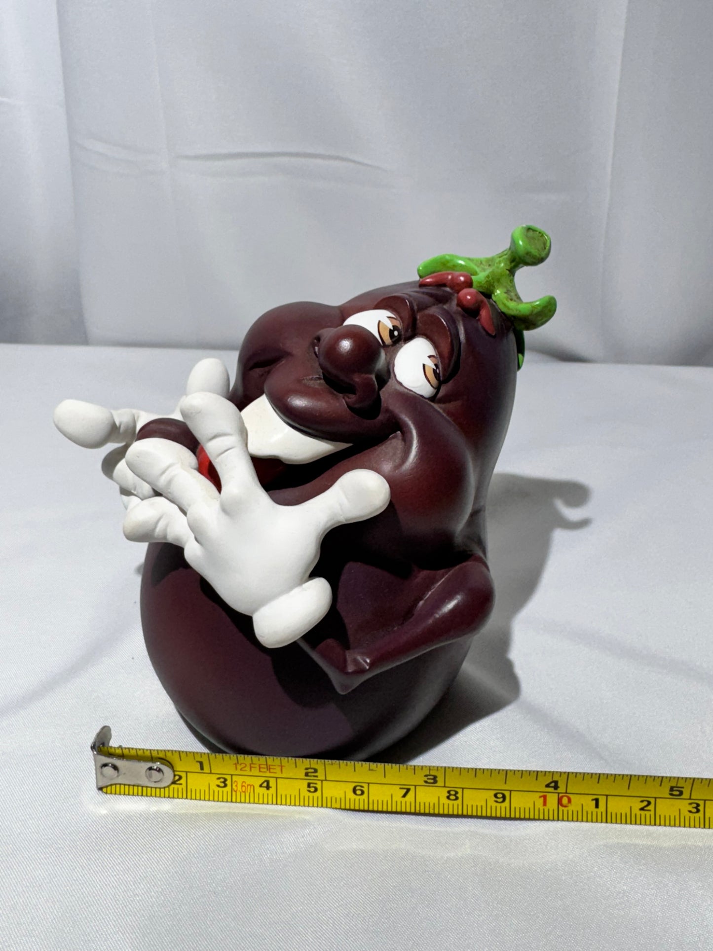 Vintage Giggling Groceries Eggplant Ceramic Figurine