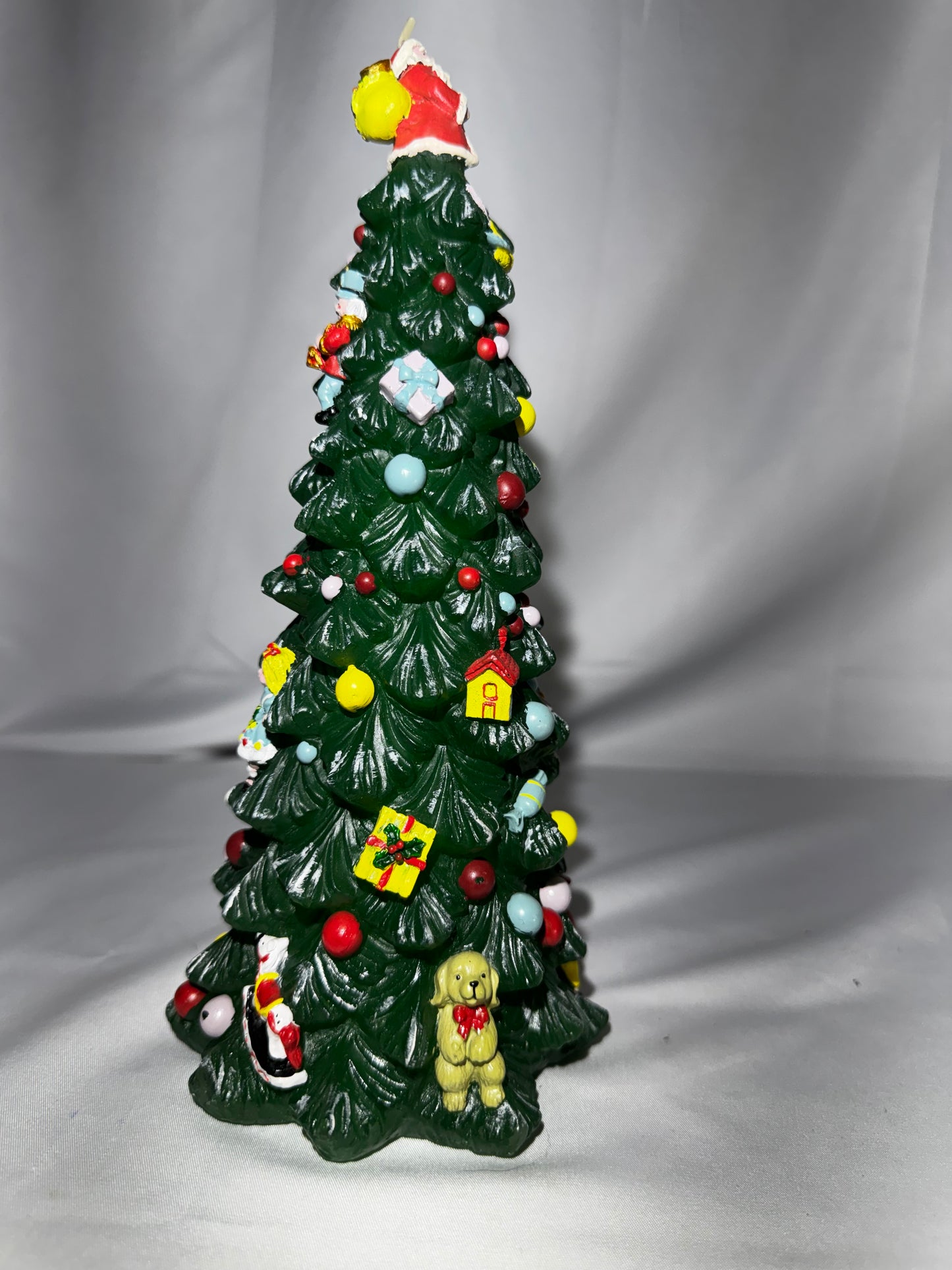 Spode Christmas Tree 10.5” Holiday Tree Candle Santa Topper w/ Original Box Decor