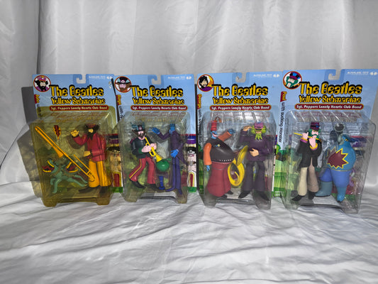 Vintage McFarlane Toys The Beatles Yellow Submarine Sgt. Pepper’s Lonely Hearts Club Band Series 2 – Complete Set of 4 – 2000