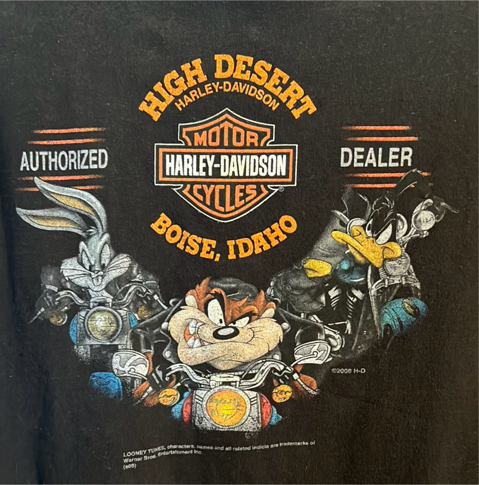 Daffy Duck jester Harley Davidson T-shirt ￼