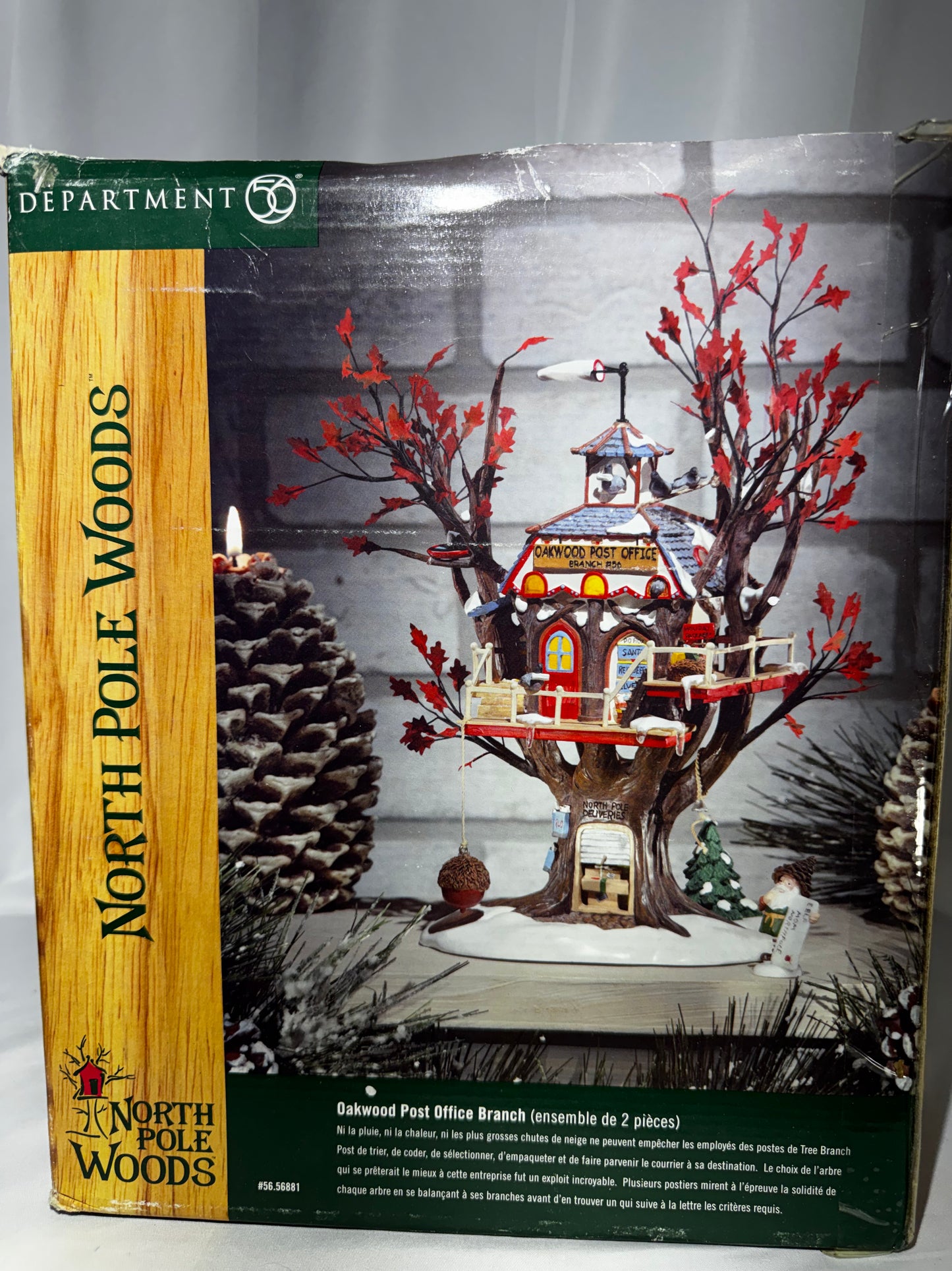 Department 56 North Pole Woods “Oakwood Post Office Branch” Lighted Treehouse – Retired Collectible