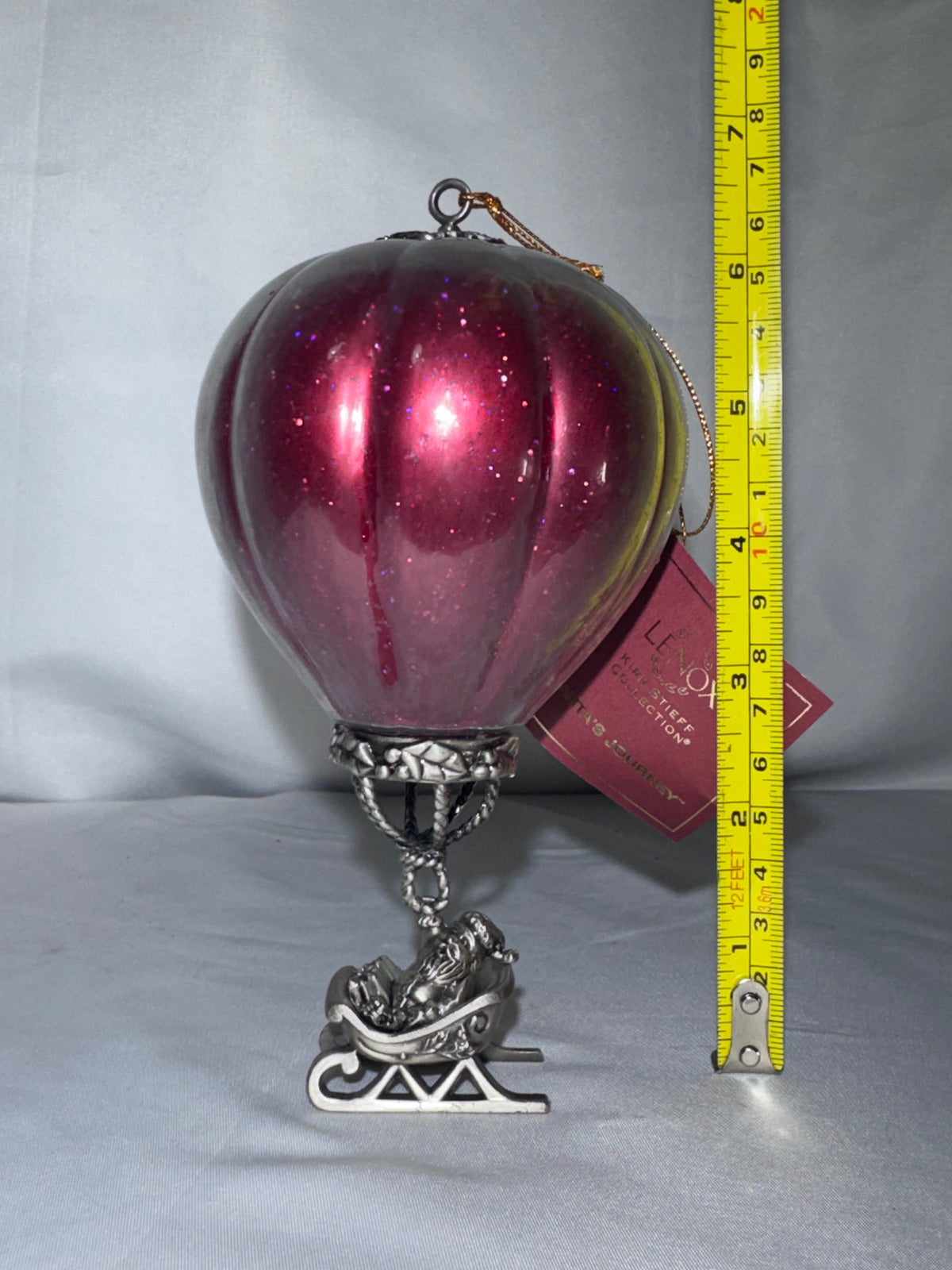 Lenox Kirk Stieff Collection – Santa’s Journey Hot Air Balloon Christmas Ornament – 1998 First in Series