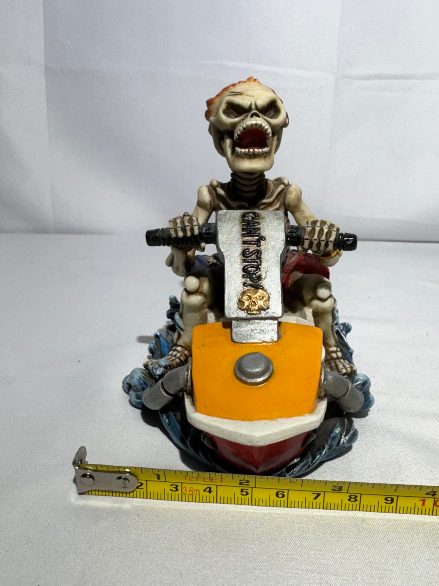 Summit Collection Skeleton “Can’t Stop” Jet Ski Figurine – American Flag Swim Shorts