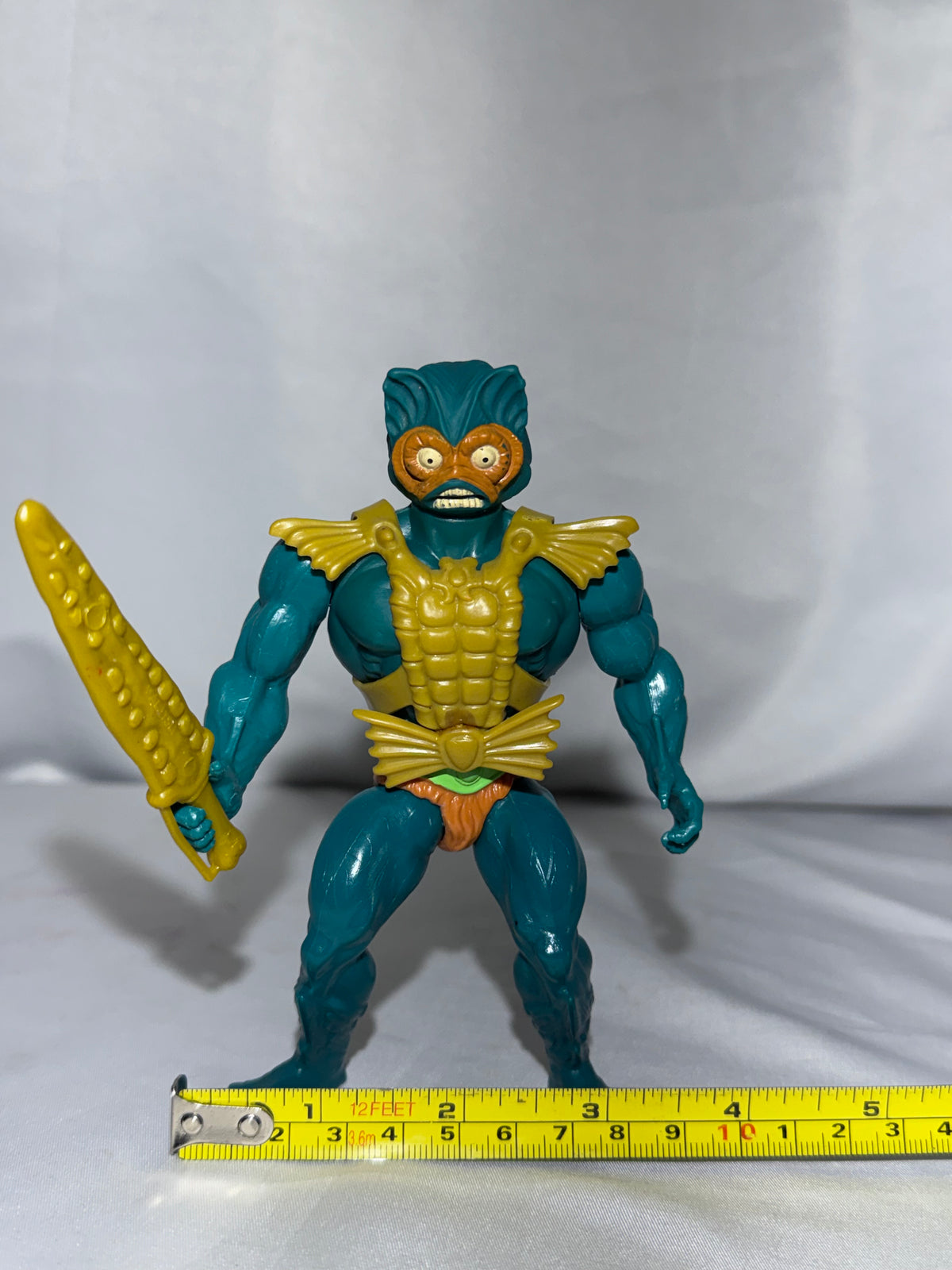Vintage 1981/1982 Mattel Masters of the Universe Mer-Man Action Figure w/ Golden Sword