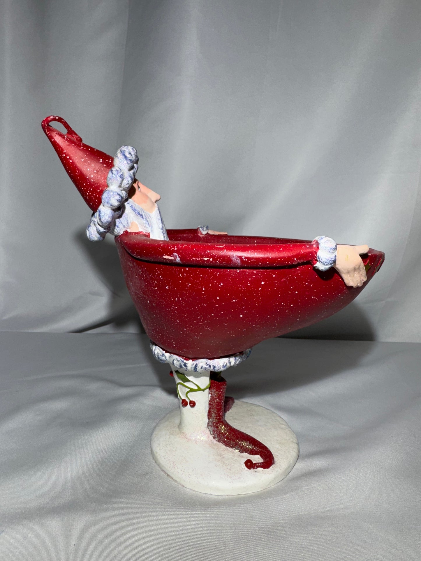 Department 56 Patience Brewster Krinkles Santa Candy Bowl 8” Whimsical Christmas