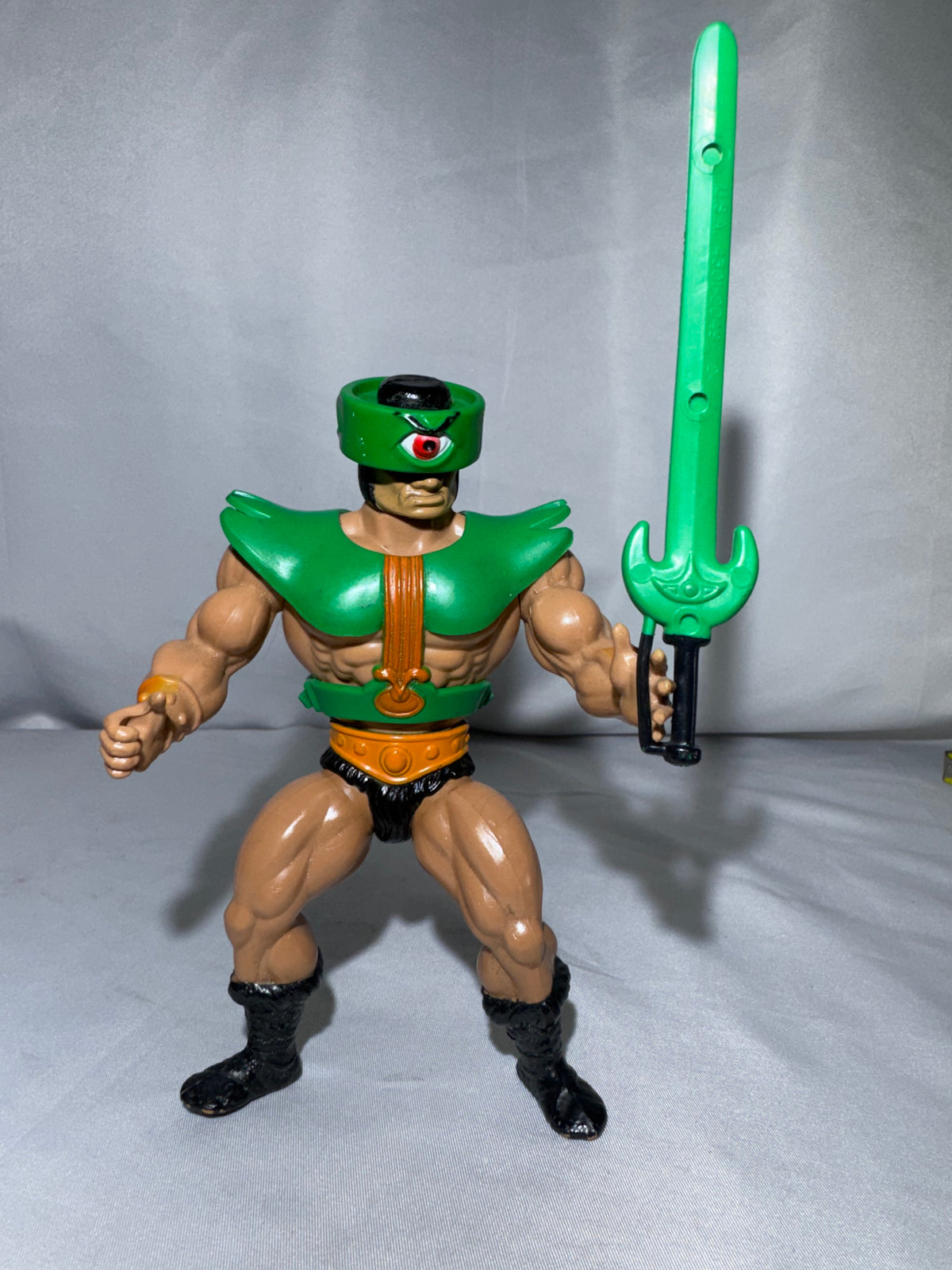 Vintage 1980s Mattel Masters of the Universe Tri-Klops Action Figure w/ Green Armor & Sword