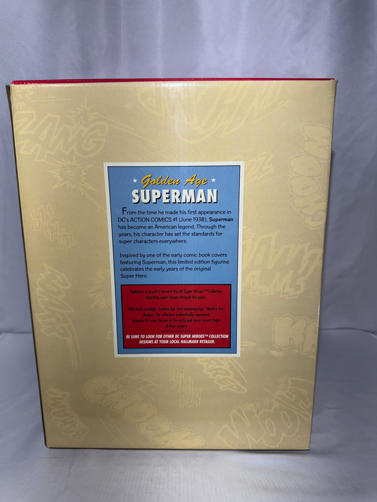 1996 Hallmark DC Super Heroes Golden Age Superman “Man of Steel” Figurine – Limited Edition #13,199/14,500 – Box & COA