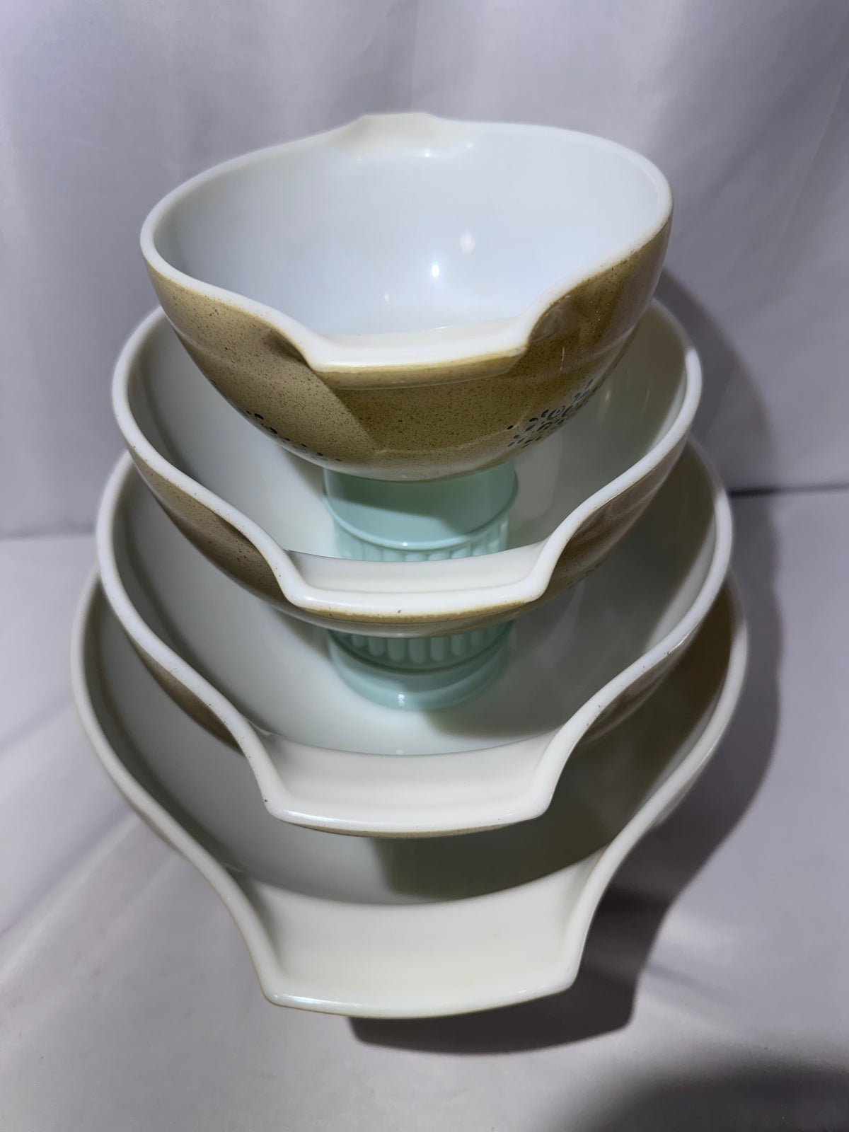Vintage Pyrex Homestead Blue Floral Cinderella Mixing Bowl Set of 4 Nesting Bowls