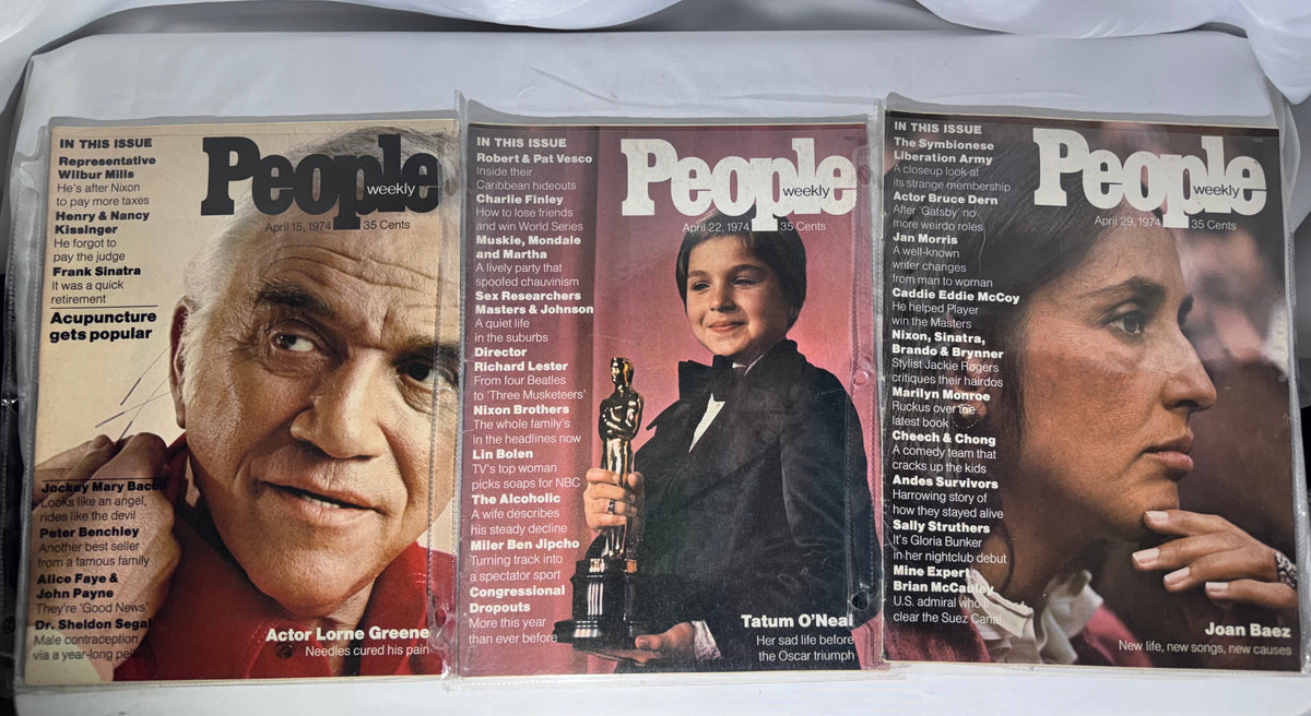 Vintage People Weekly Magazine Lot – 10 Early Issues – 1974 – Mia Farrow, JFK Jr., Tatum O’Neal & More