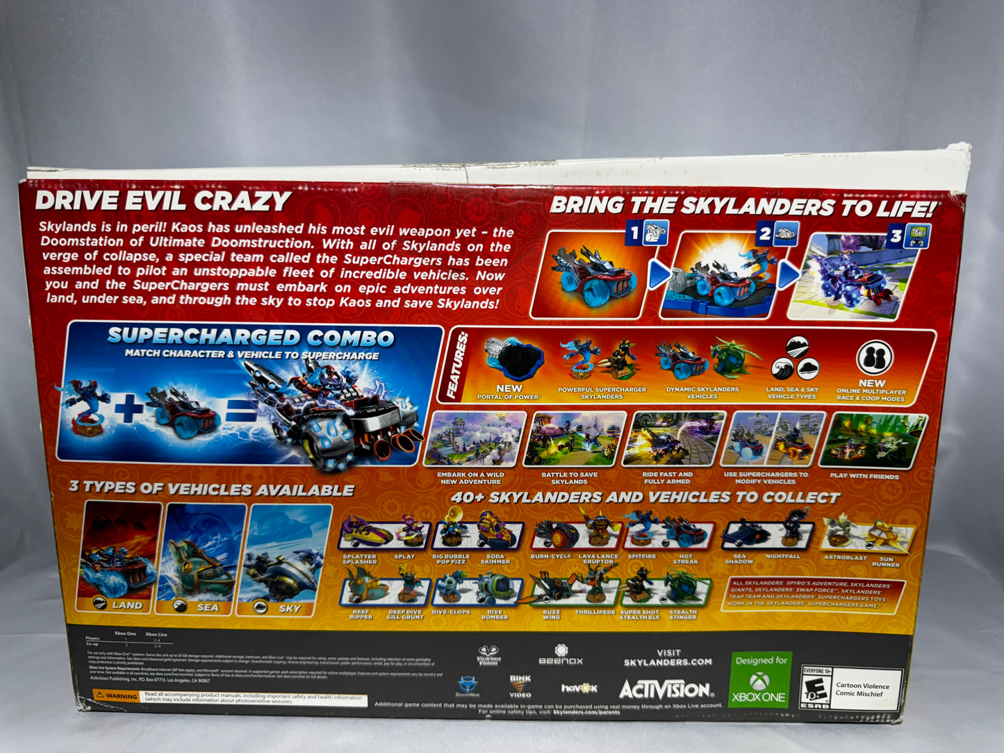 Skylanders SuperChargers Starter Pack Xbox One 2015 Spitfire Stealth Elf Hot Streak