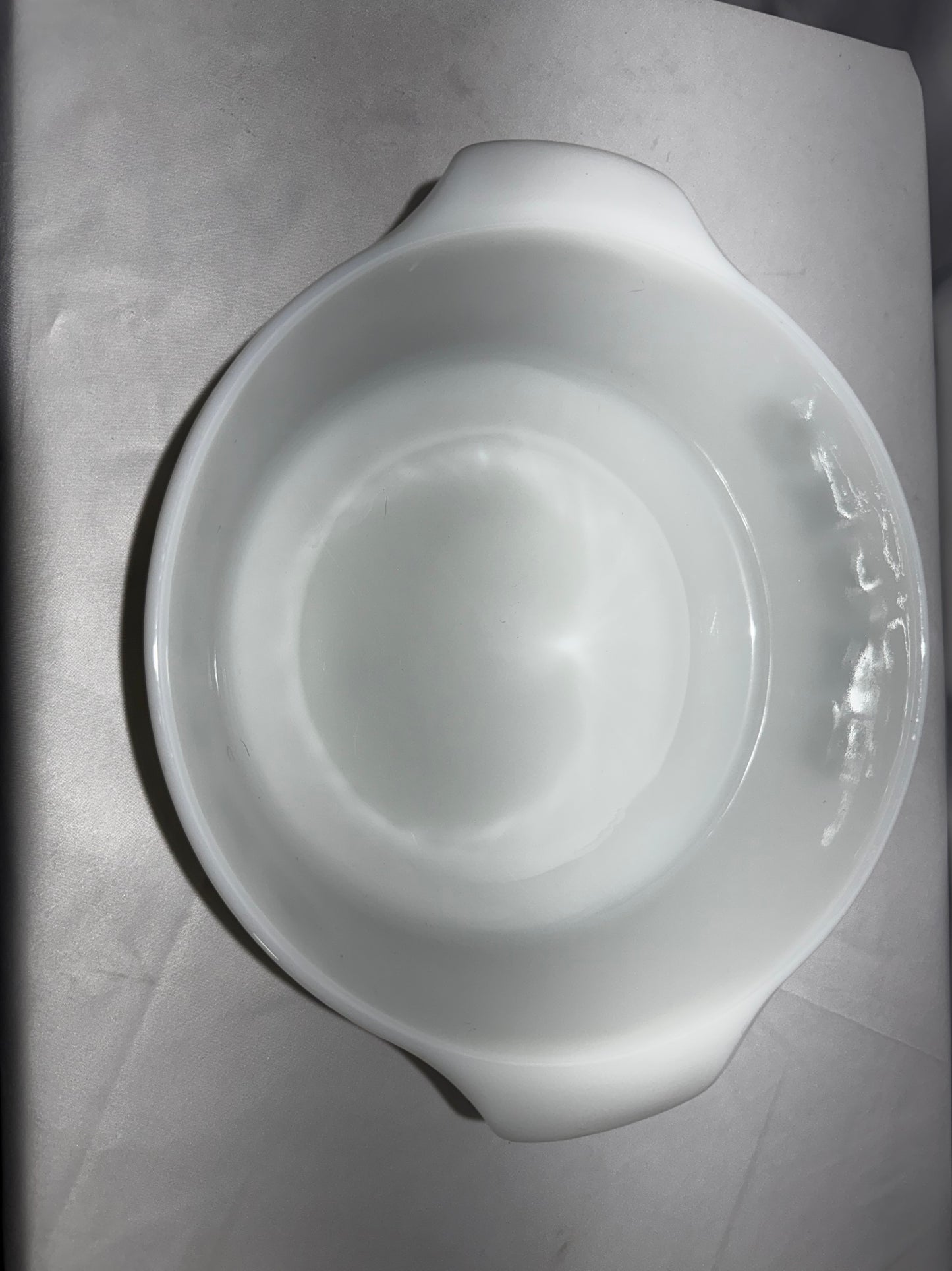 Vintage Anchor Hocking Fire-King Green Meadow 2 Qt Casserole Dish #438 Milk Glass