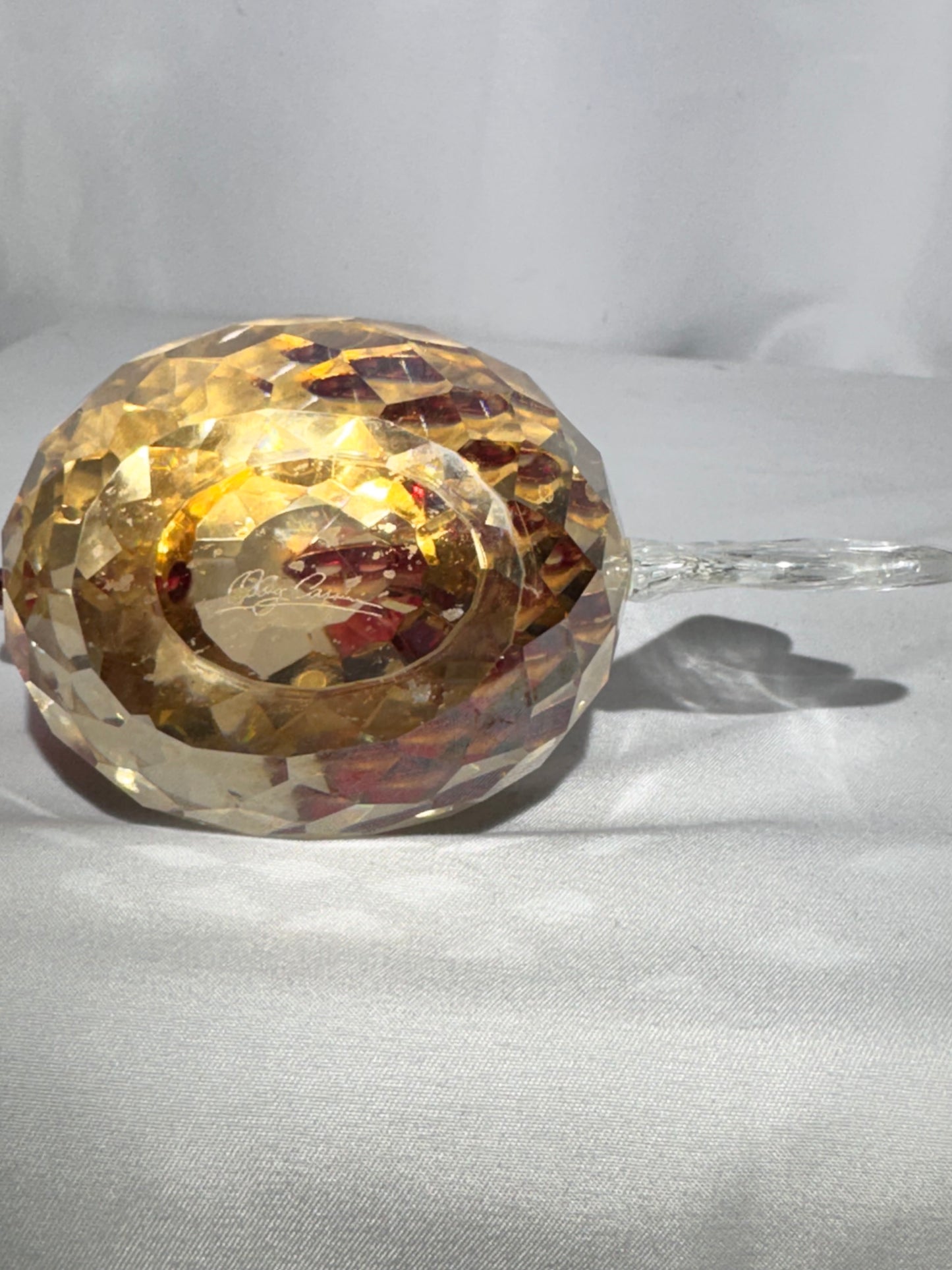 Oleg Cassini Crystal Rooster Figurine / Paperweight – Signed