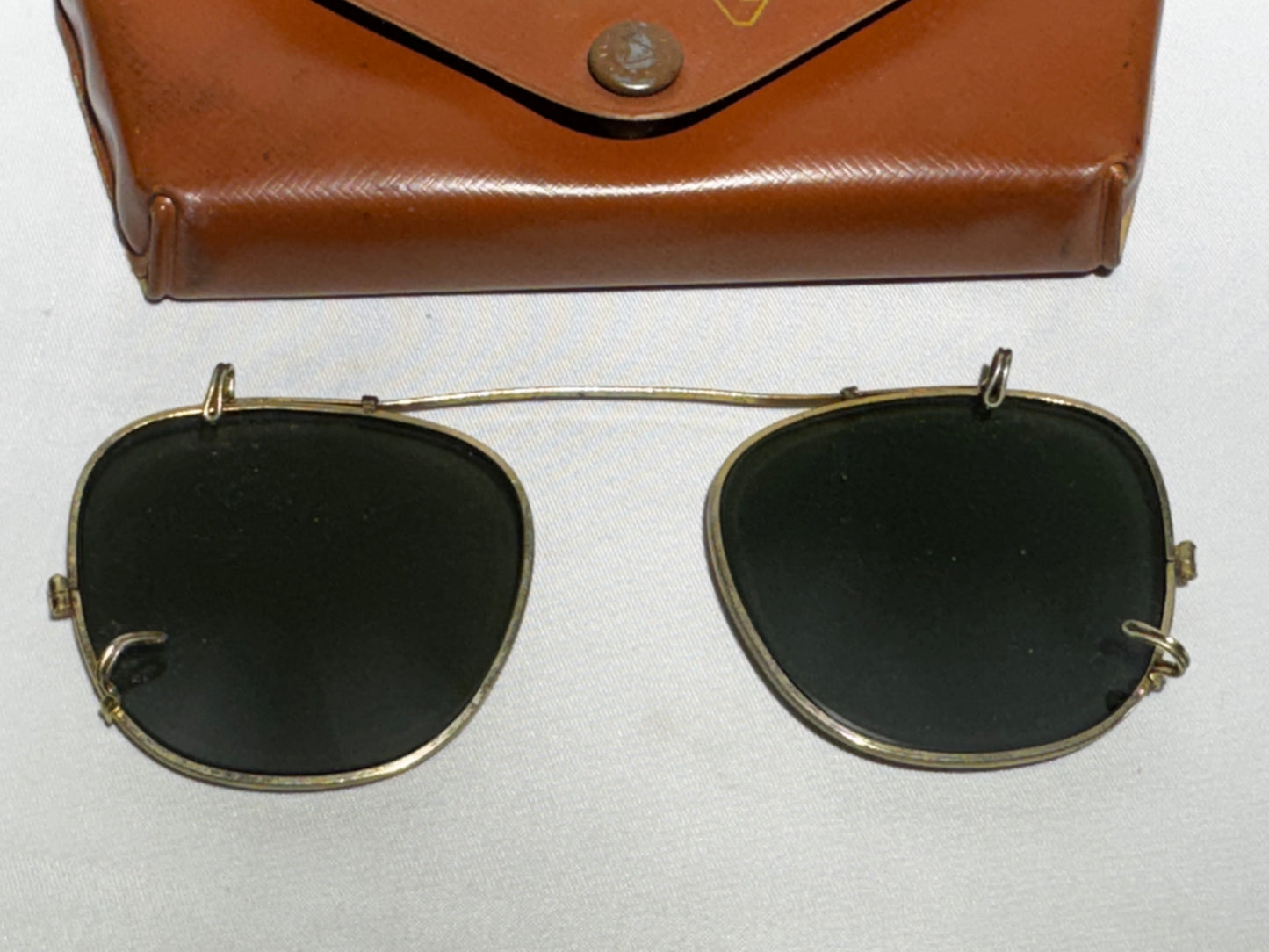Vintage Bausch & Lomb Ray-Ban Clip-On Sunglasses with Original Ray-Lite Case – Made in USA