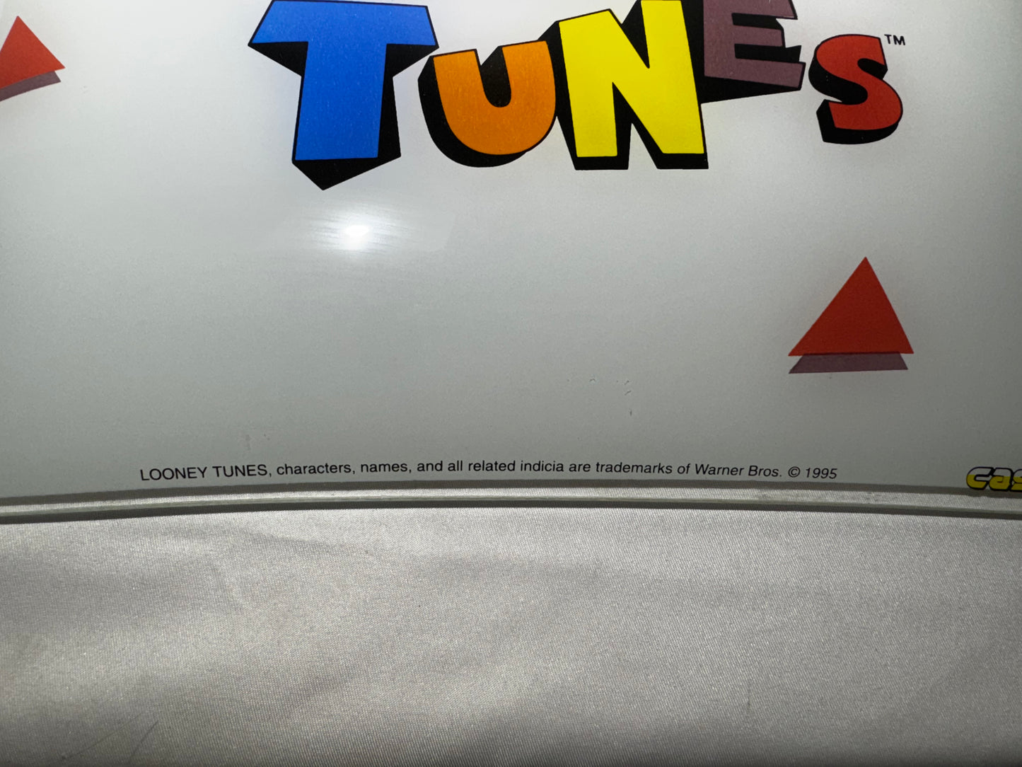 1995 Vintage Looney Tunes Glass Ceiling Light Cover Bugs Bunny Tweety Taz Warner Bros