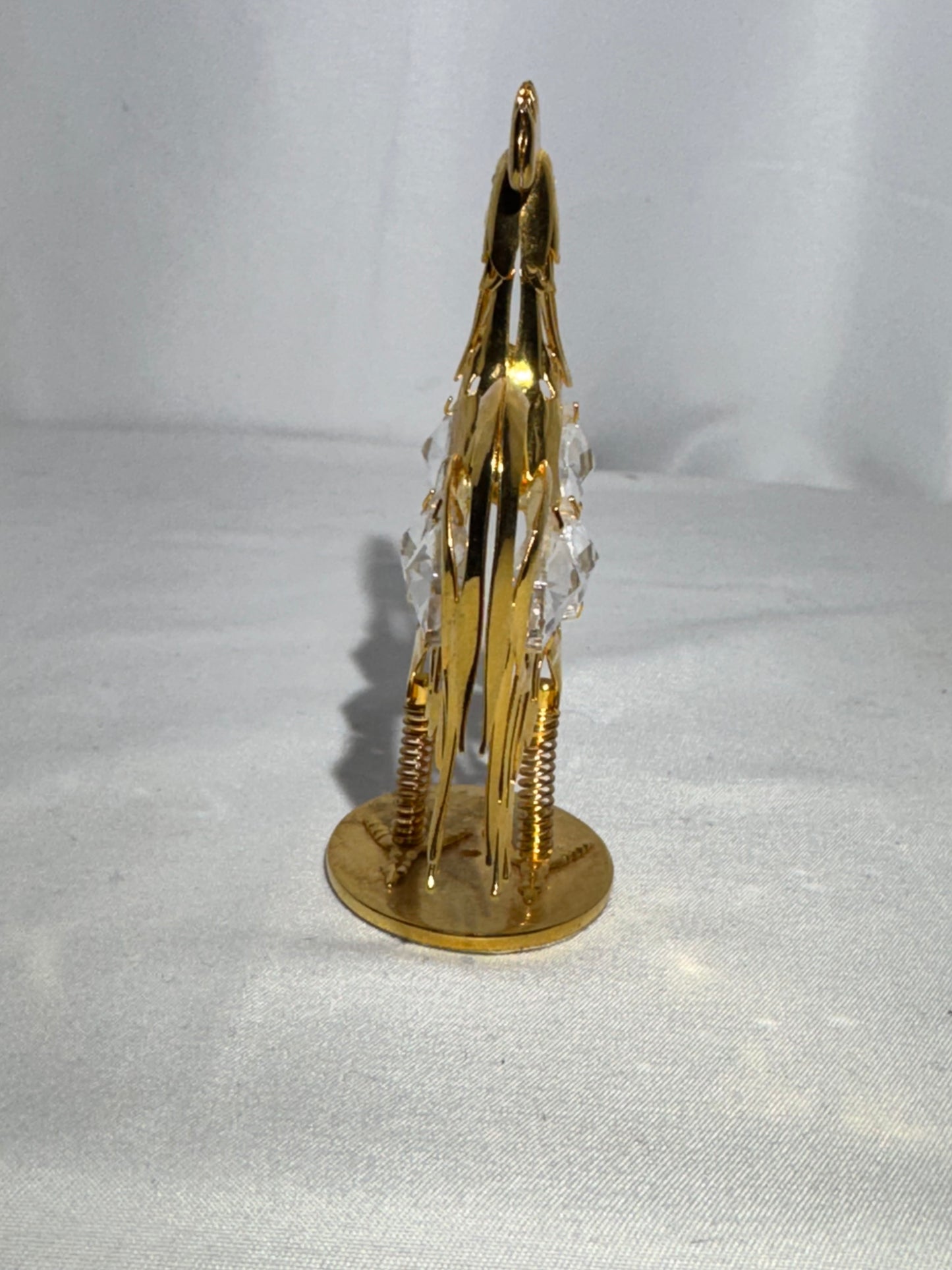 24K Gold Plated Rocking Rooster Figurine w/ Crystals – Collectible