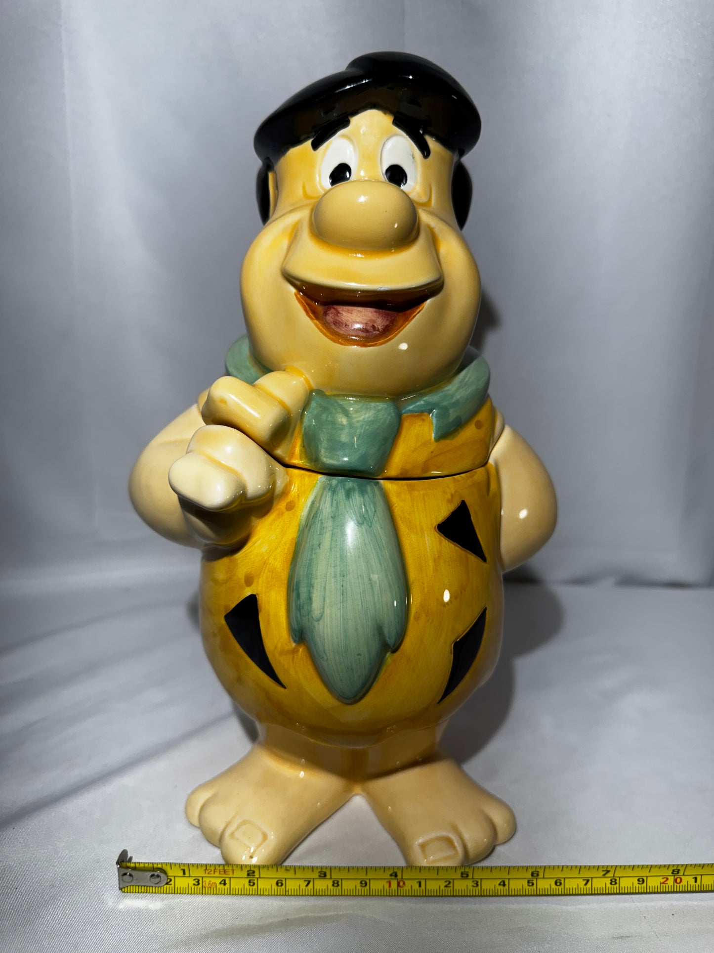 Vintage 1989 Vandor Fred Flintstone Ceramic Cookie Jar Hand Painted Korea