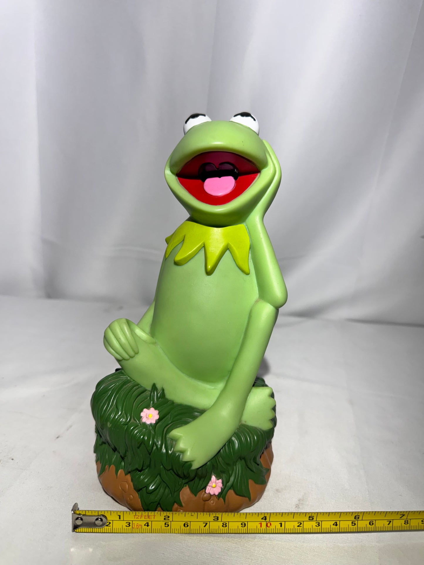 Vintage Kermit the Frog Piggy Bank – Muppets by Jim Henson / Applause – 8½” Tall
