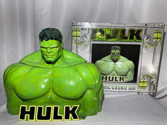 2003 NECA Marvel Hulk Ceramic Cookie Jar w/ Original Box Universal Studios 10”