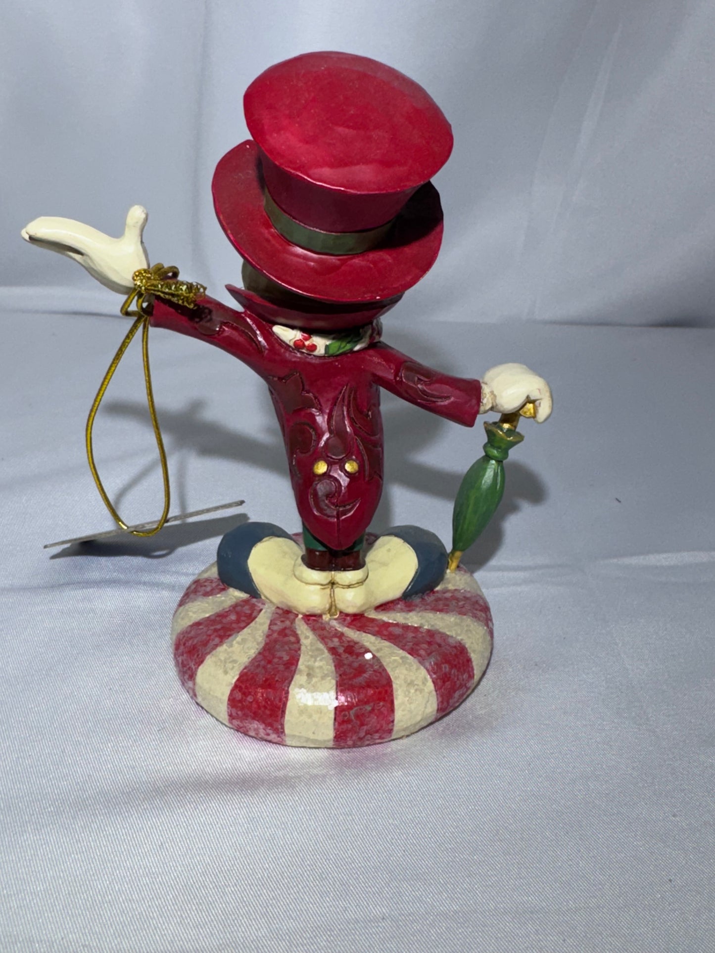 Disney Traditions Jim Shore Jolly Jiminy Cricket Figurine Christmas Peppermint 5”