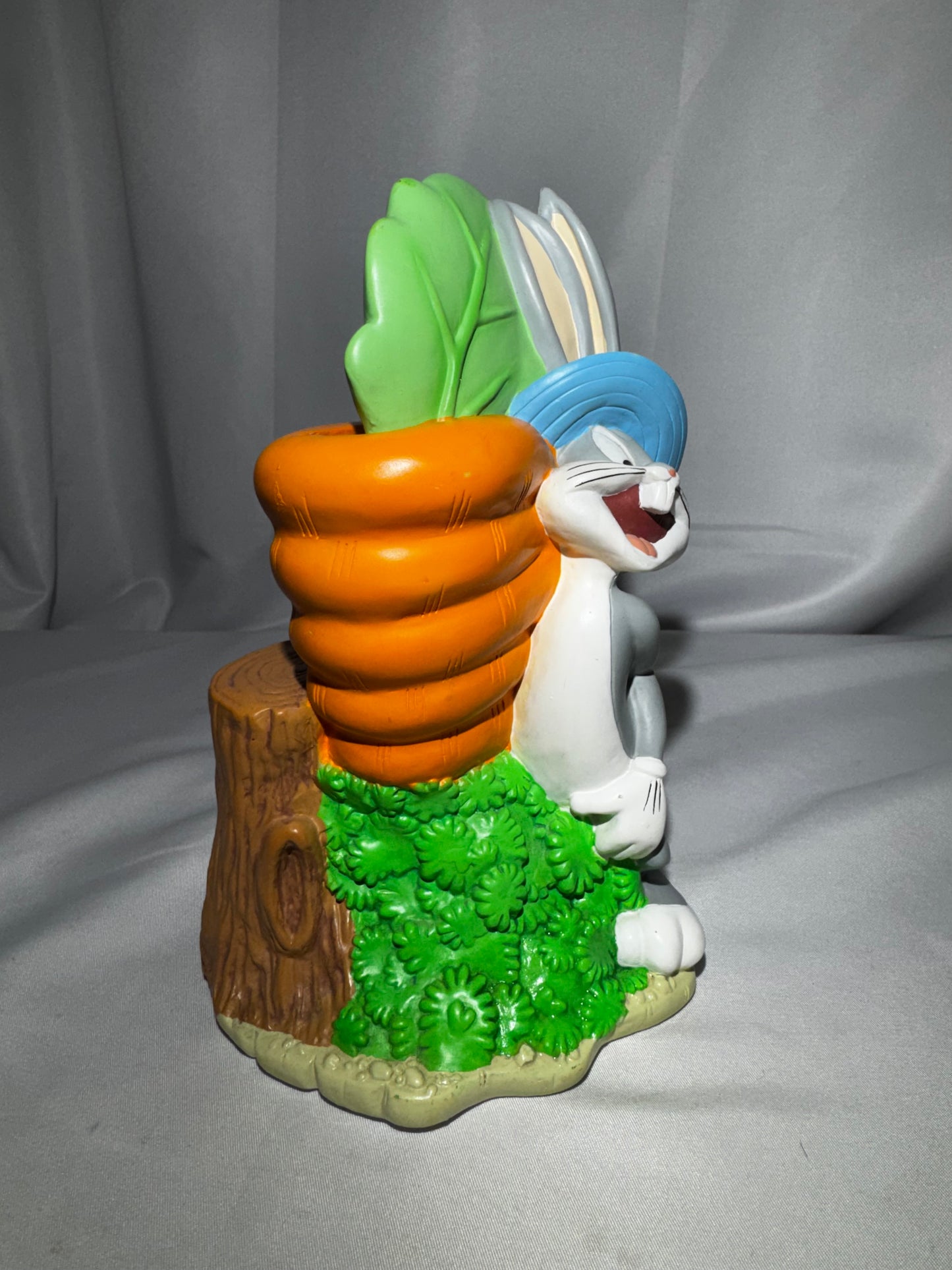 1998 Warner Bros Bugs Bunny Coin Bank Ceramic w/ Stopper Vintage Looney Tunes Carrot