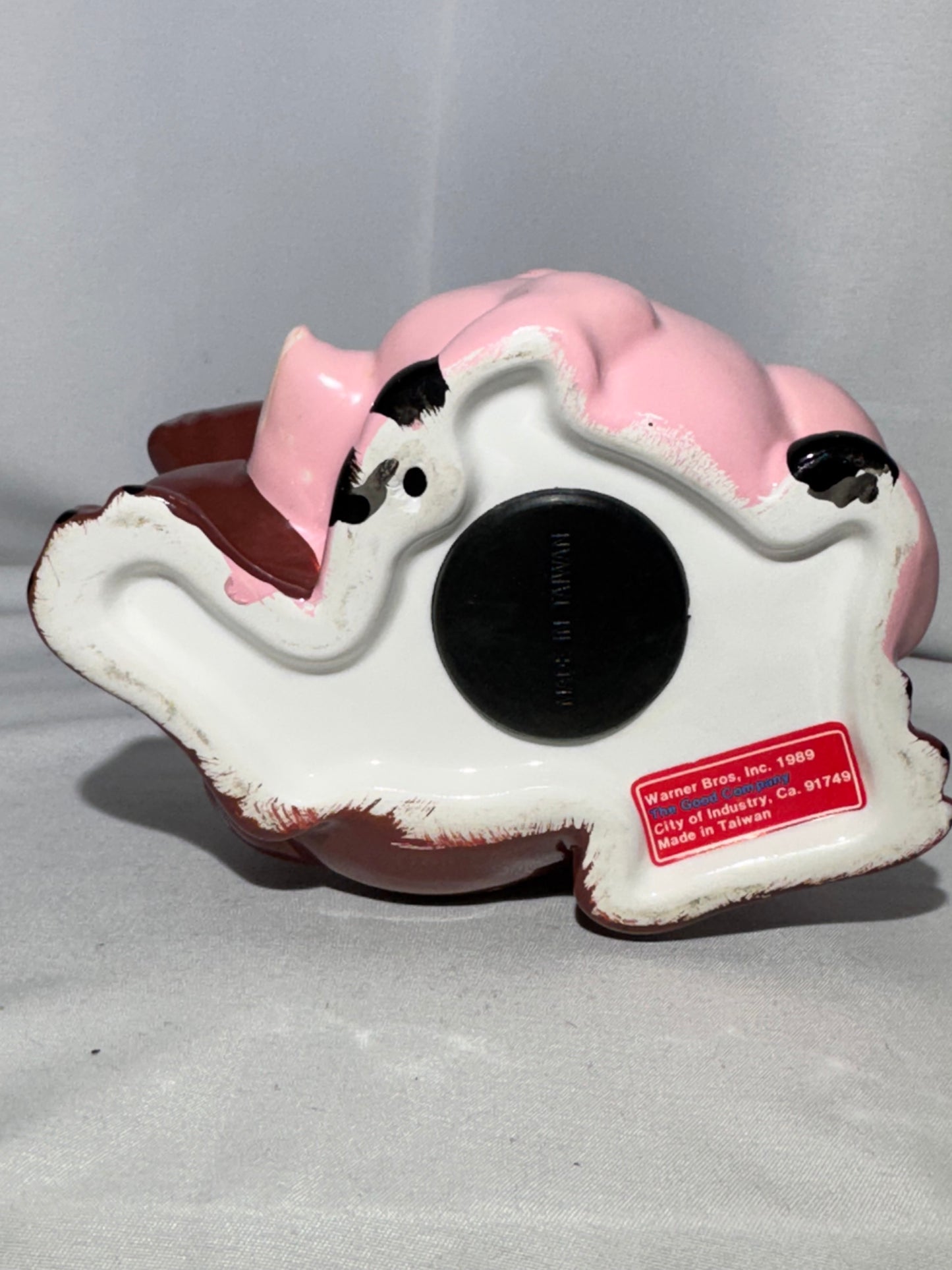 Vintage 1989 Taz Piggy Bank – The Good Company – Ceramic – Original Stopper