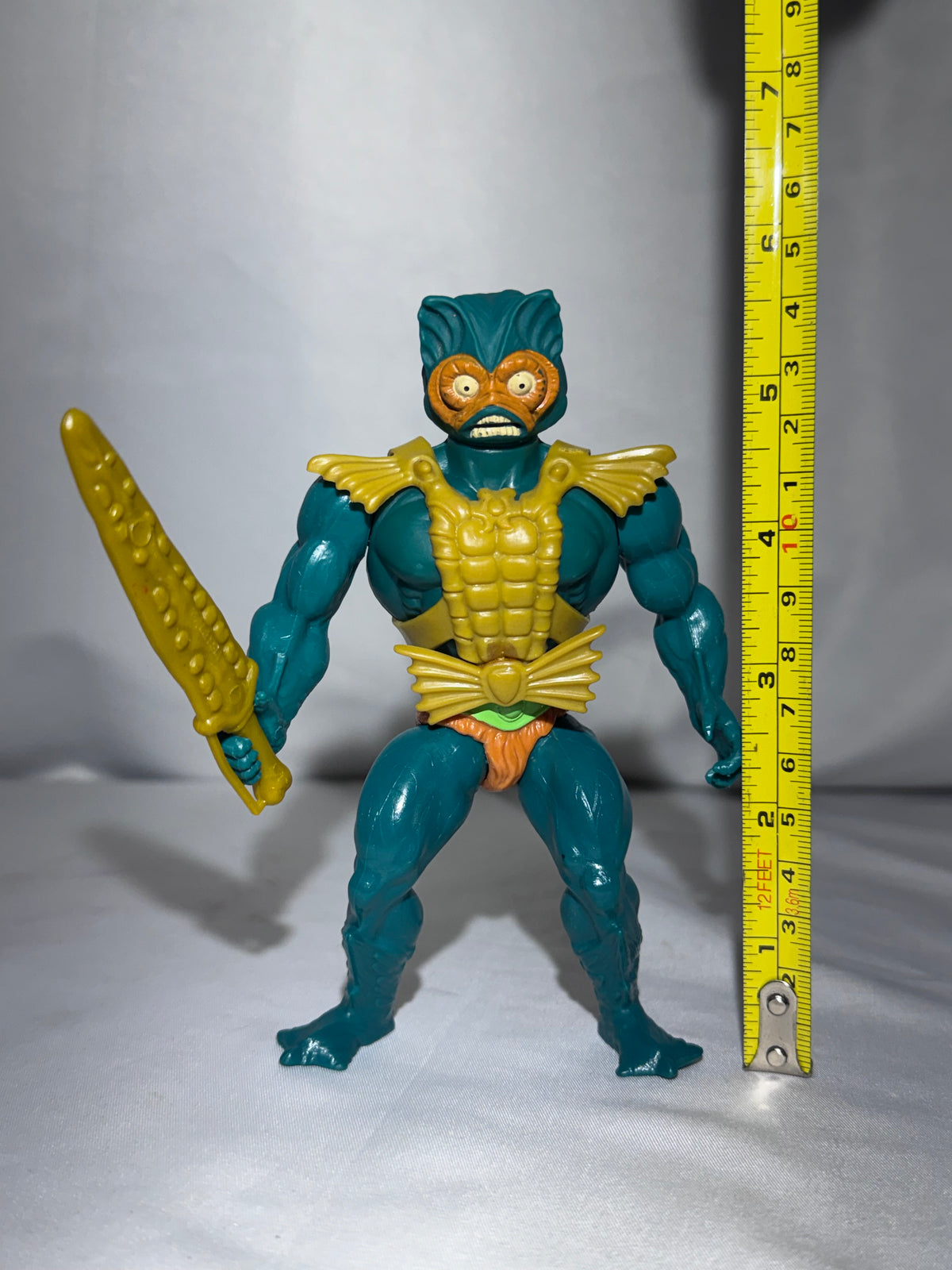 Vintage 1981/1982 Mattel Masters of the Universe Mer-Man Action Figure w/ Golden Sword