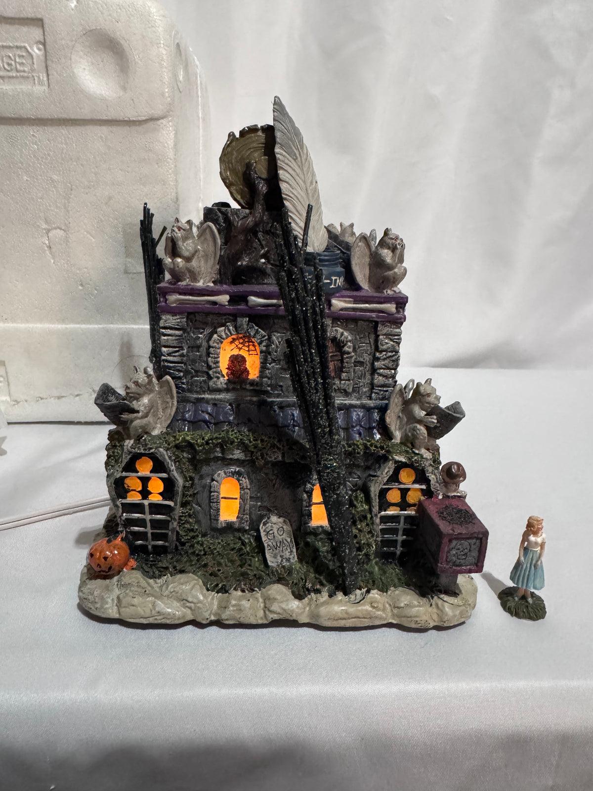 Hawthorne Village The Munsters 2004 Halloween Village – “Morticians Monthly Newspaper” Building A8582