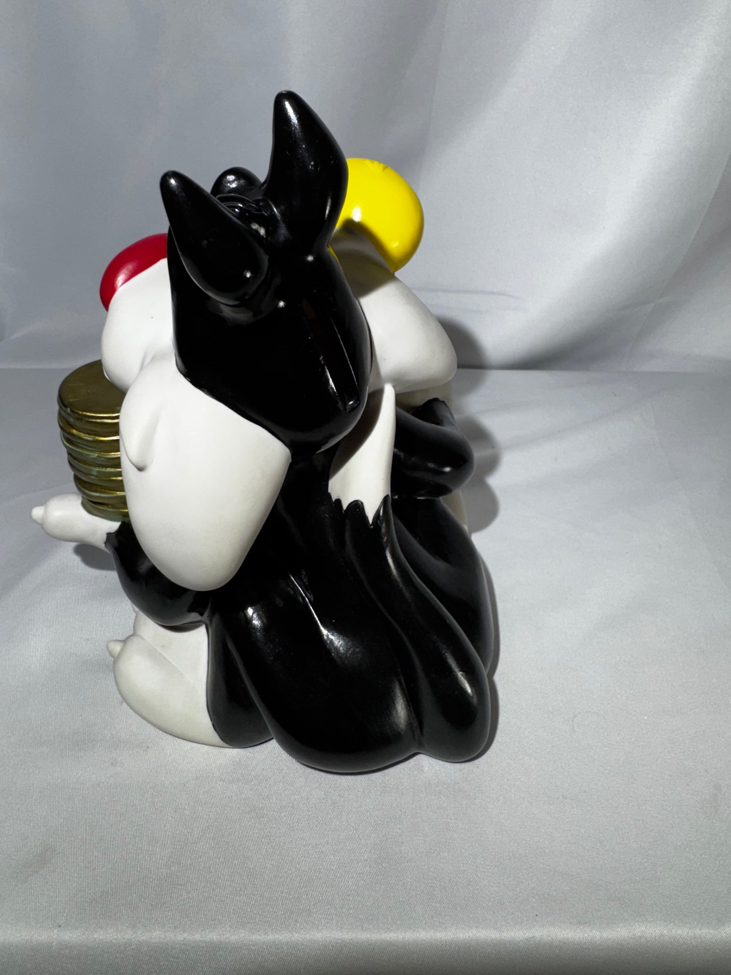 Vintage 1998 Warner Bros Looney Tunes Sylvester & Tweety Coin Bank Coin Collecting 8”