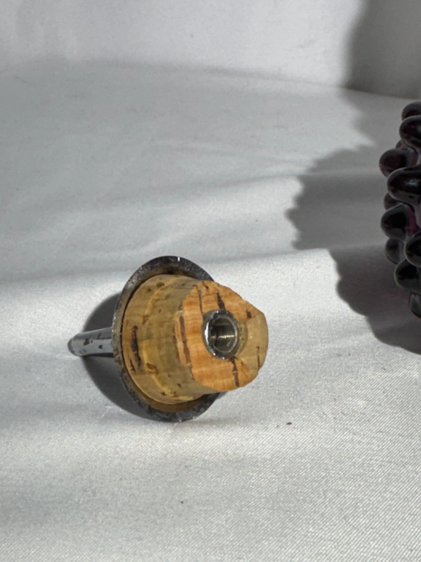 Vintage Amethyst Purple Hobnail Glass Genie Bottle Decanter / Barber Bottle