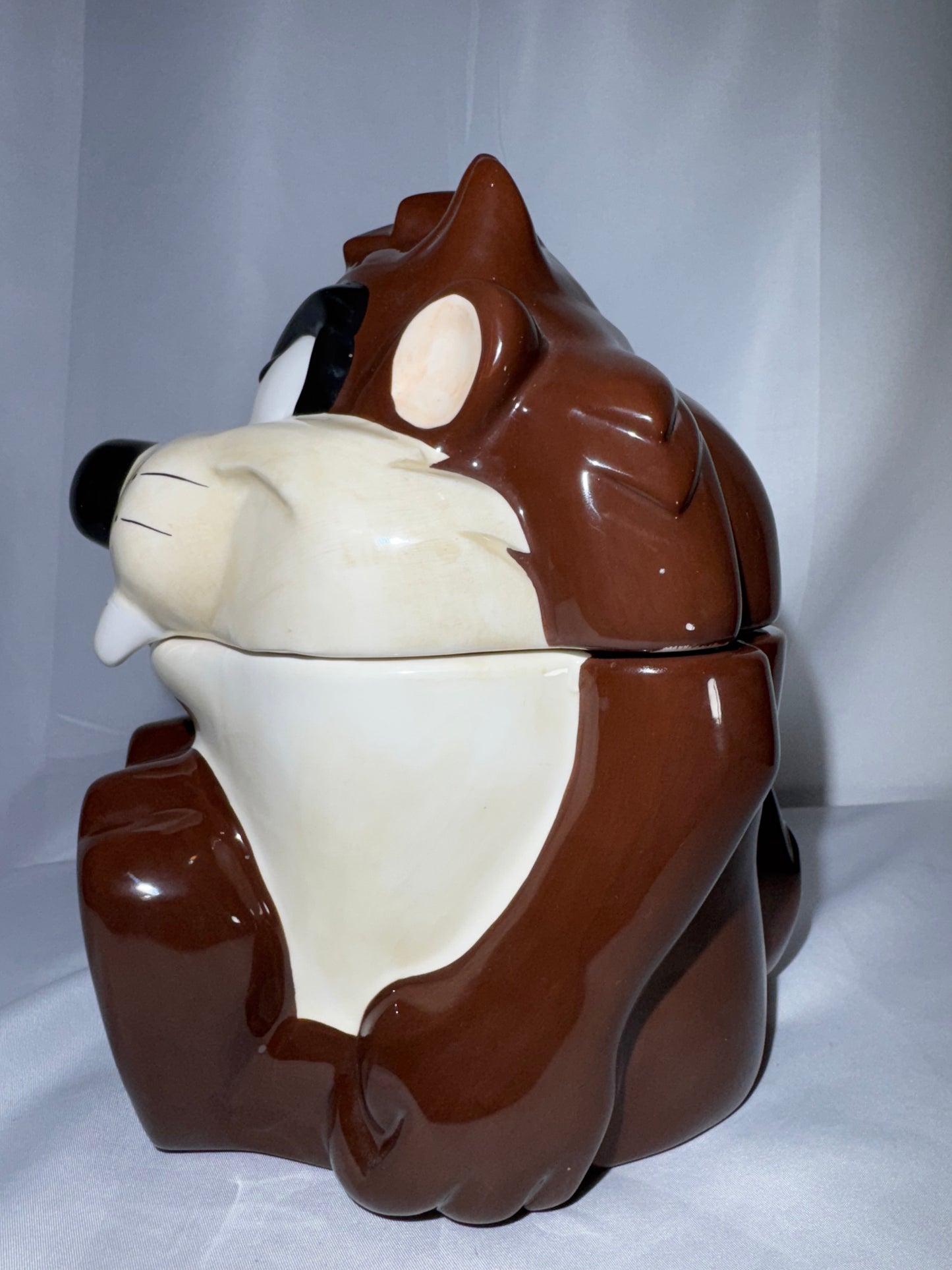 Warner Bros Taz Cookie Jar Canister 1995 Looney Tunes 9.5” Airtight Lid Vintage