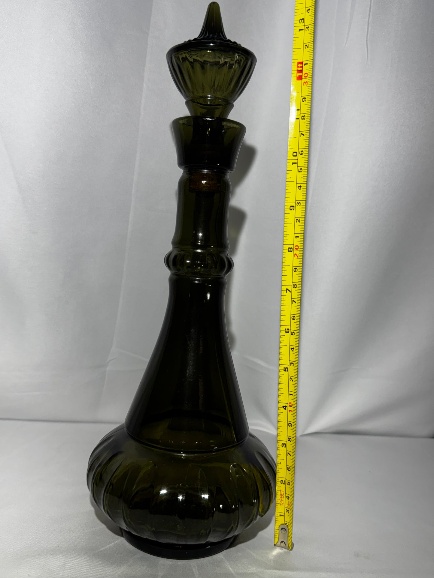 Vintage 1964 Jim Beam Smoky Green “I Dream of Jeannie” Genie Decanter – Christmas Edition