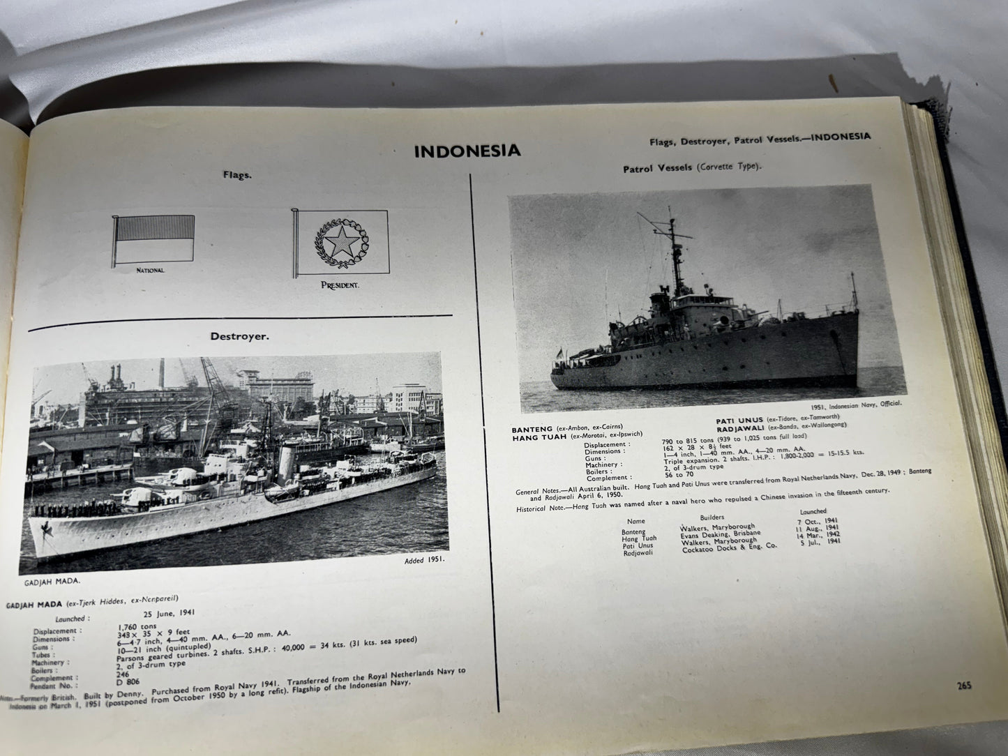 Vintage 1951-1952 Jane’s Fighting Ships Naval Reference Book Blue Hardcover