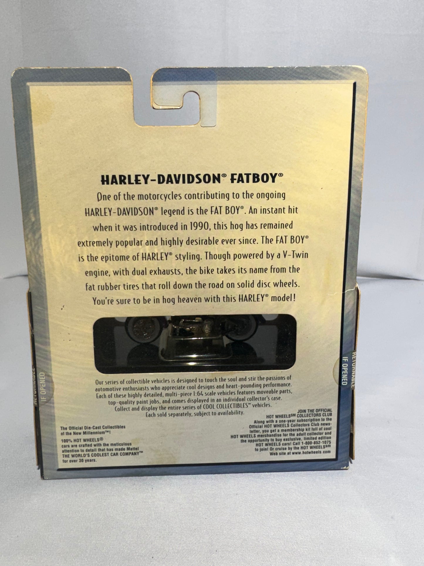 Hot Wheels Harley-Davidson Fat Boy Limited Edition Diecast Motorcycle (Mattel)