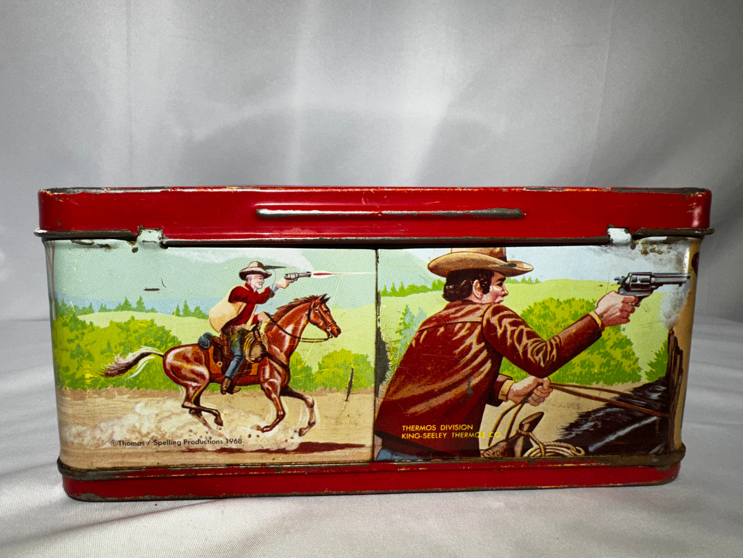 Vintage 1968 The Guns of Will Sonnett Metal Lunchbox – King-Seeley Thermos Co. Western TV Collectible no thermos