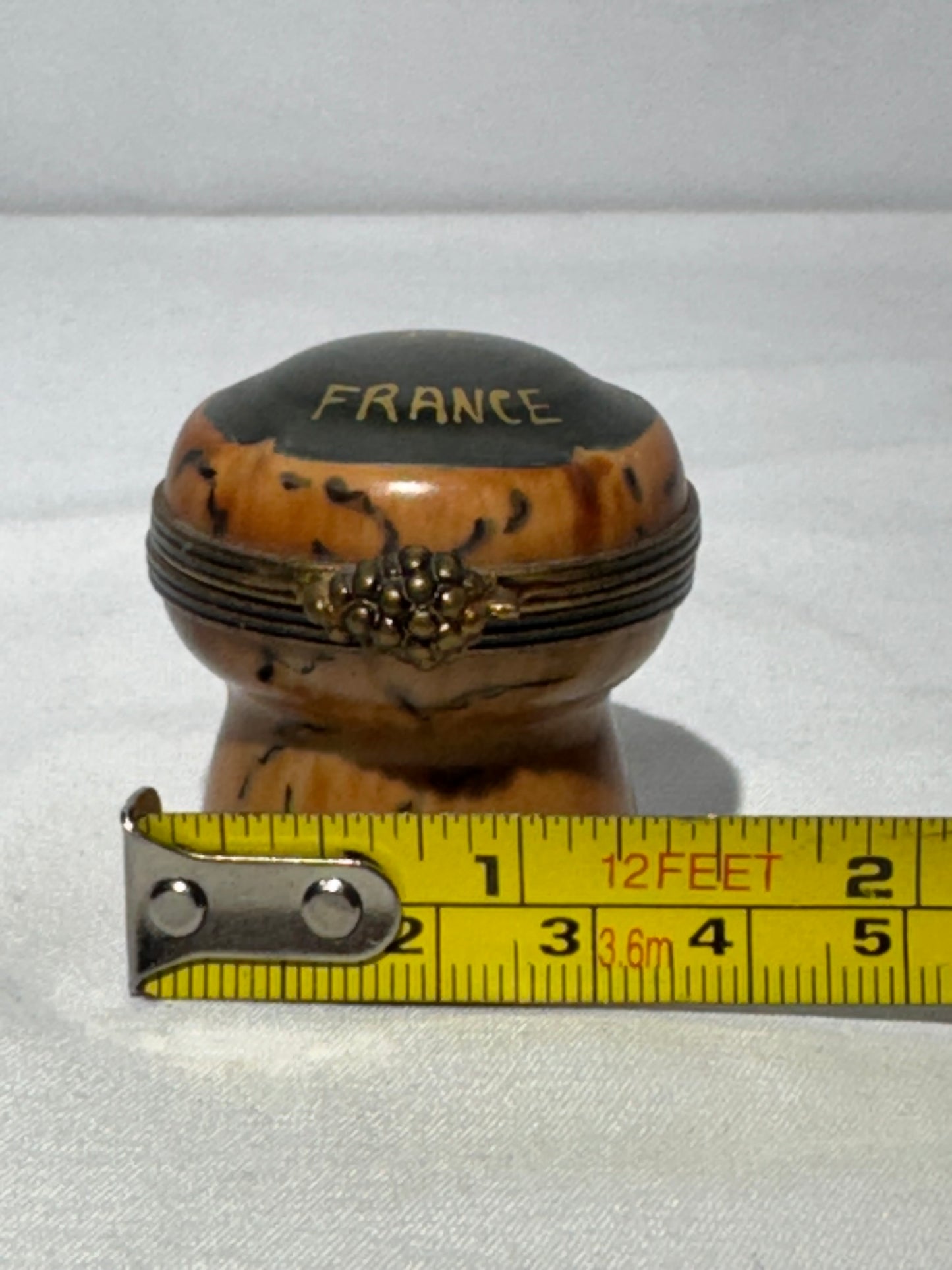 Vintage Limoges “Champagne de France” Porcelain Trinket Box – Hand Painted – Signed – Grape Clasp