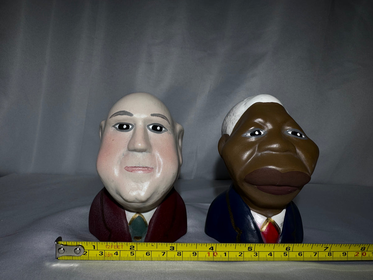 Vintage 1990s Nelson Mandela & F.W. de Klerk Ceramic Salt & Pepper Shakers – Baker Street Design – South Africa