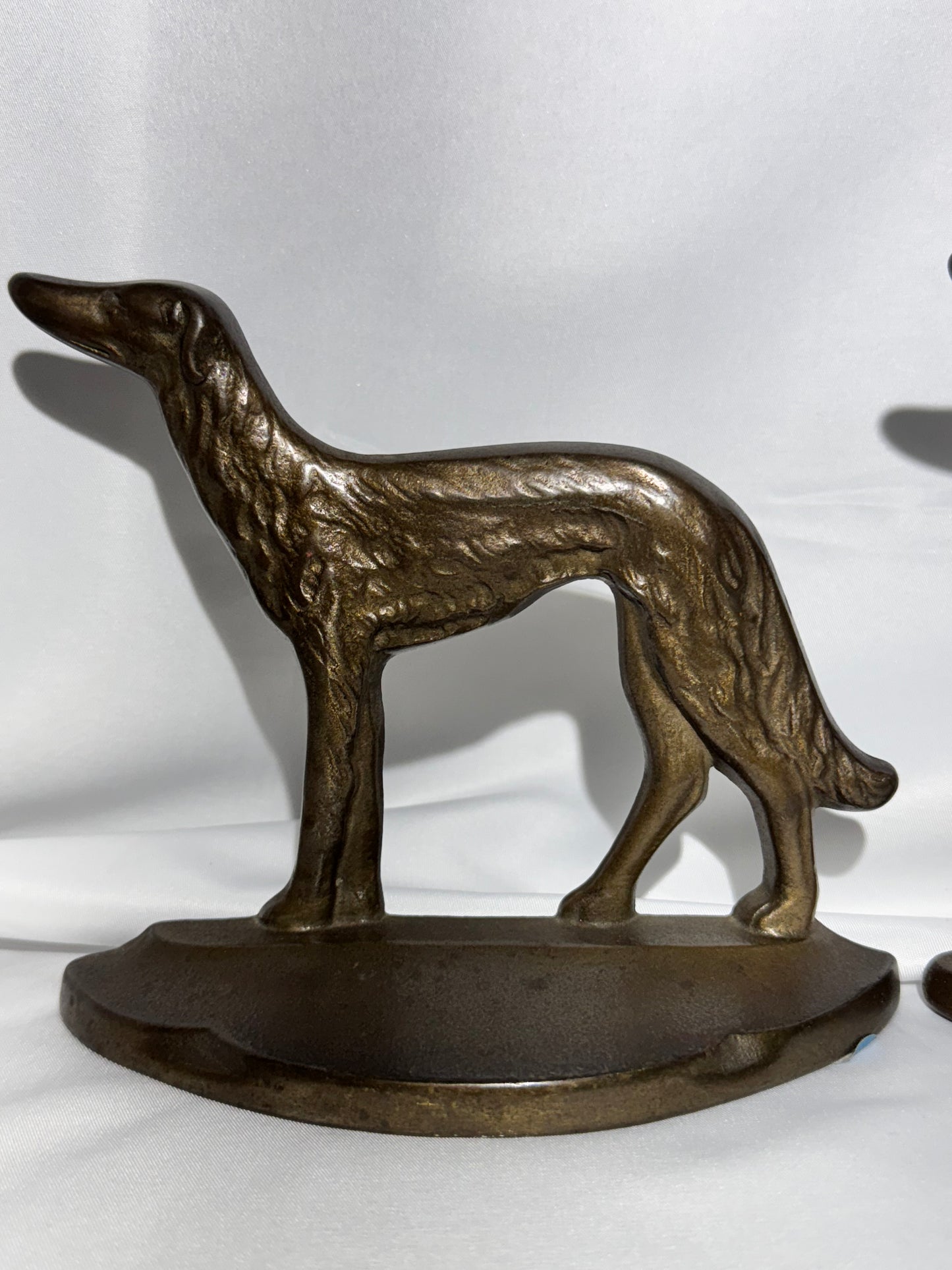 Pair of Art Deco Russian Wolfhound Cast Iron Bookends – c. 1929 Connecticut Foundry