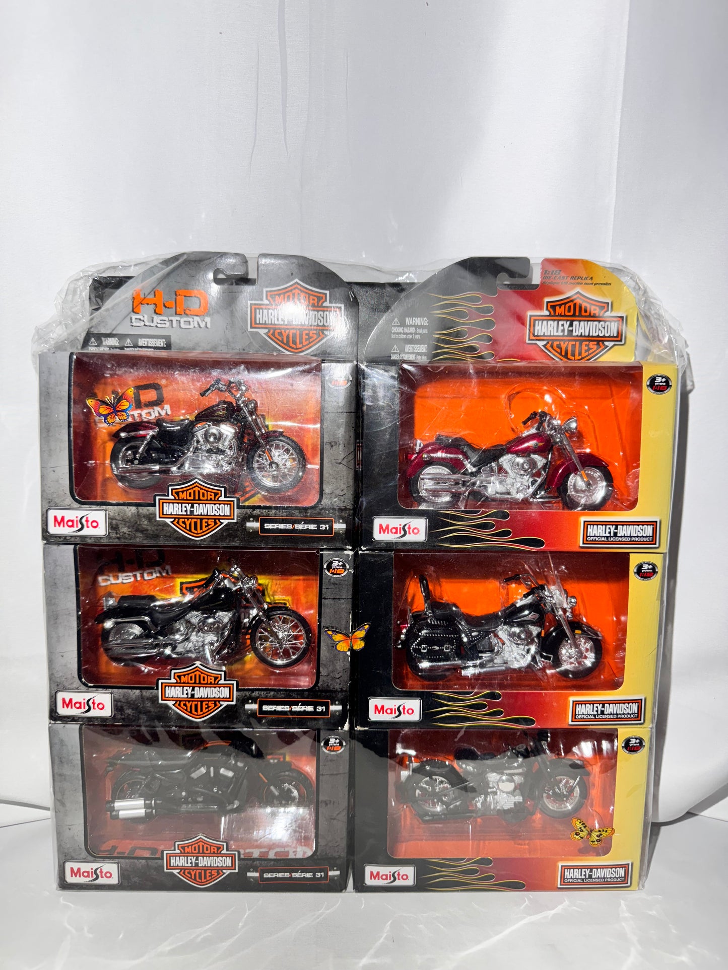 Harley-Davidson 2010 and 2012 Maisto 1:18 Scale Diecast Replica Set – Series 27 & 31 set of 6