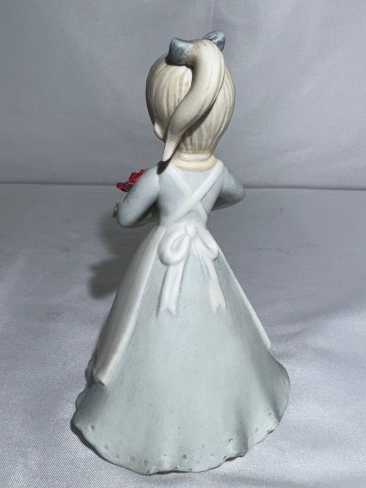 Lefton China July Birthday Girl Figurine KW7227 1983 Porcelain Girl with Red Rose