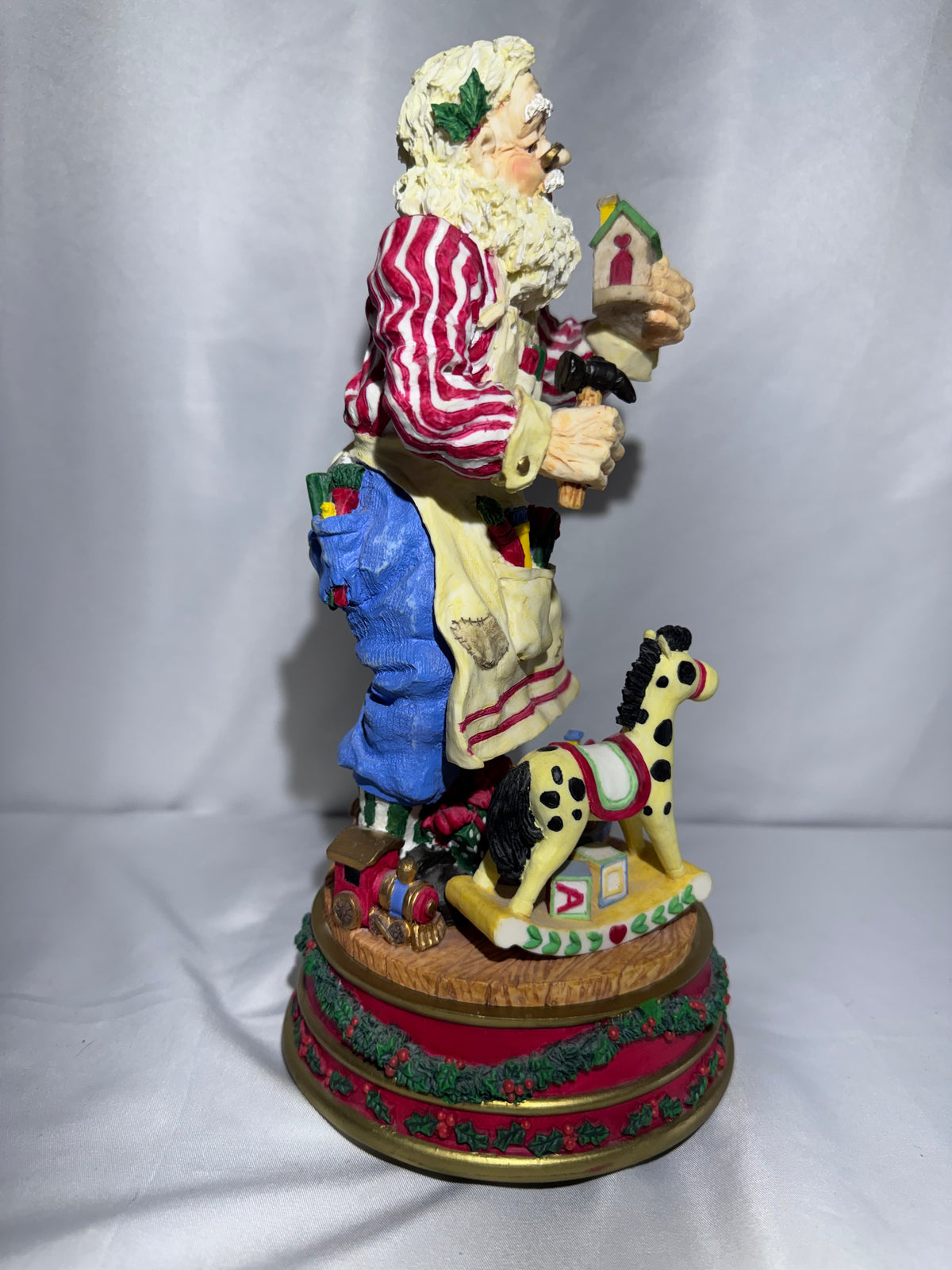 Vintage Toy Maker Santa Claus Wind-Up Music Box – Plays “Jolly Old St. Nicholas”