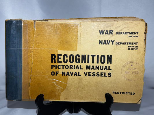 Vintage 1943 WWII Recognition Pictorial Manual of Naval Vessels War Dept Navy FM 30-50