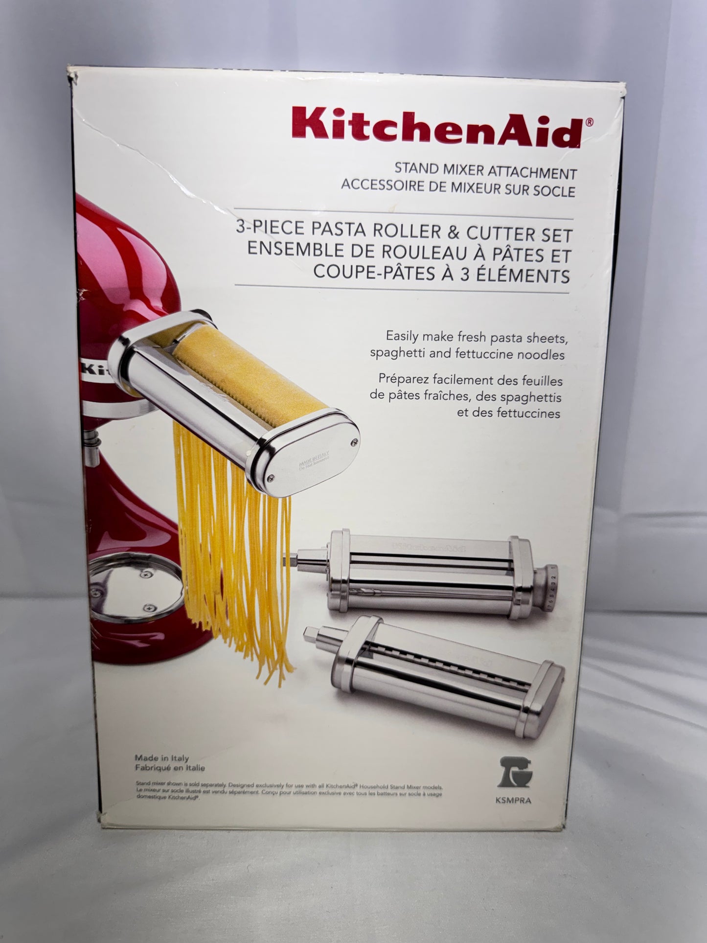 KitchenAid 3-Piece Pasta Roller & Cutter Set – Model KSMPRA – With Original Box