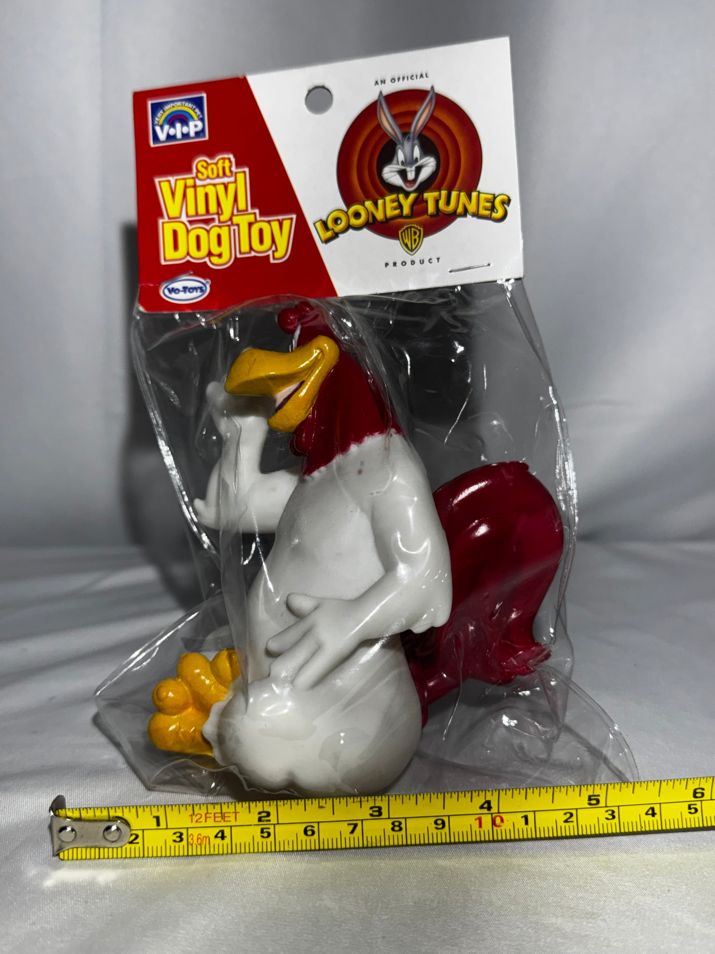 Vintage 1994 Vo-Toys Looney Tunes Foghorn Leghorn Squeaky Toy Sealed 5”