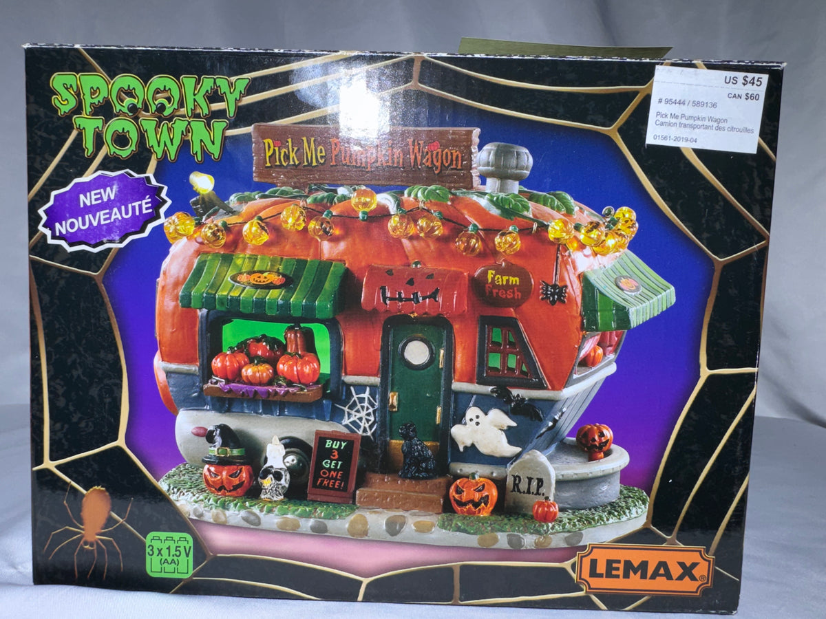 Lemax Spooky Town Pick Me Pumpkin Wagon #95444 – 2019 – Original Box