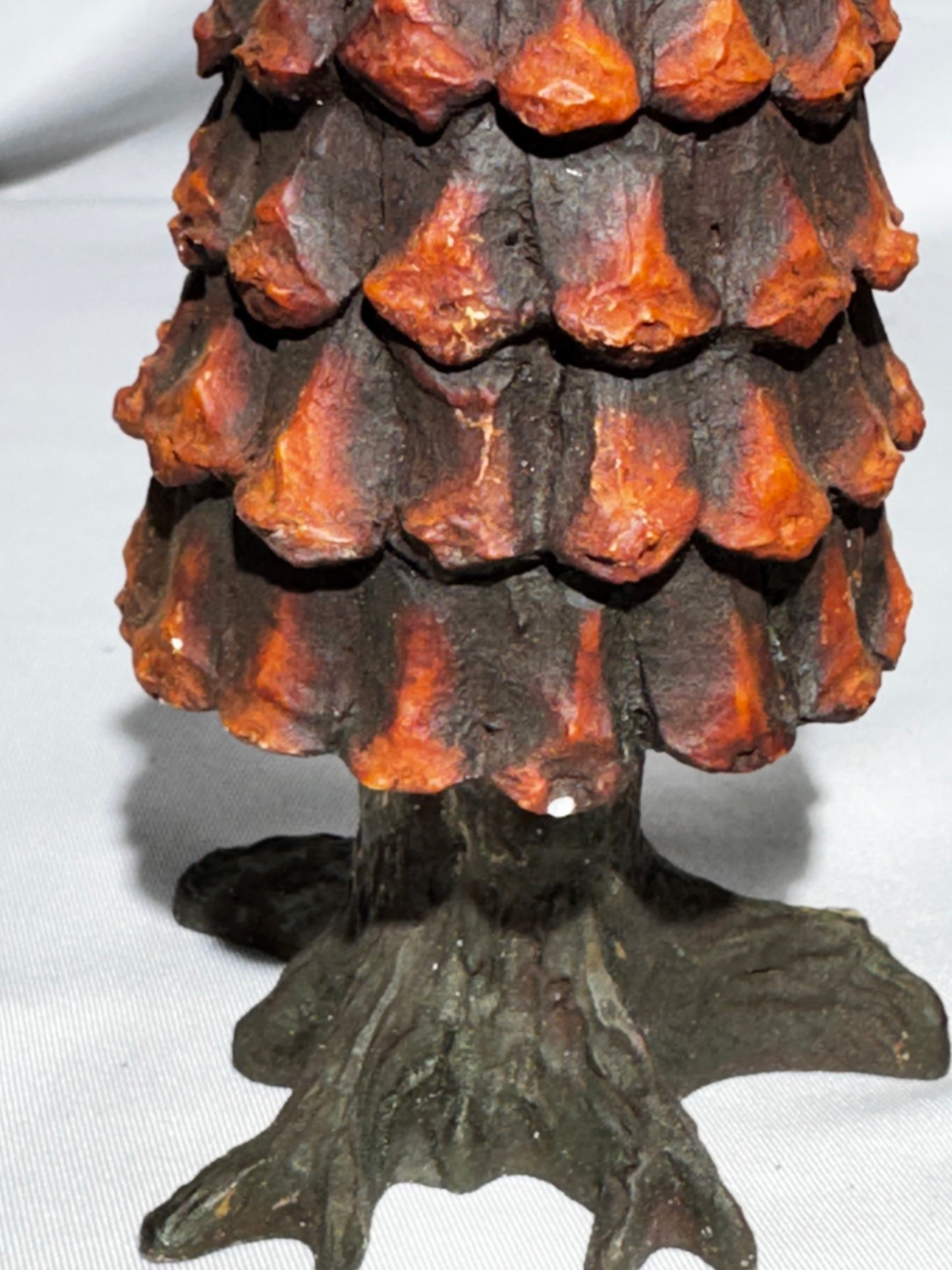 Department 56 Village Pine Cone Trees Set of 2 #5221-3 Retired Hand Painted Porcelain 7” & 8”