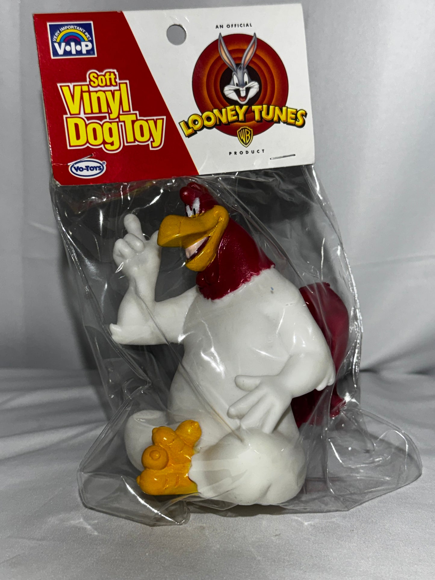 Vintage 1994 Vo-Toys Looney Tunes Foghorn Leghorn Squeaky Toy Sealed 5”